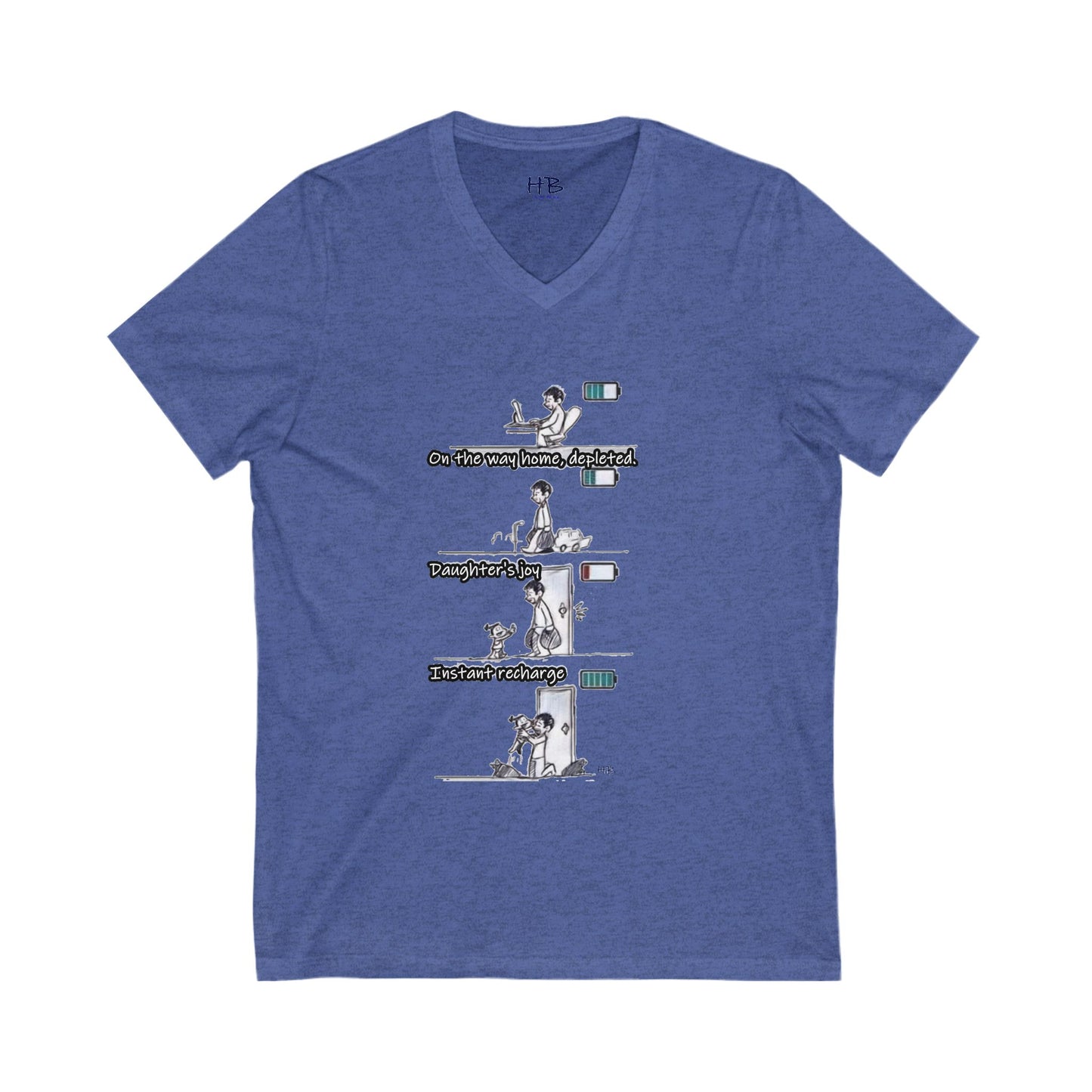 Life's Canvas Daily Energies Unleashed; Day in, Day Out From Office to Home using Threads of Resilience (Unisex Jersey Short Sleeve V-neck - Comfortable Everyday Wear)