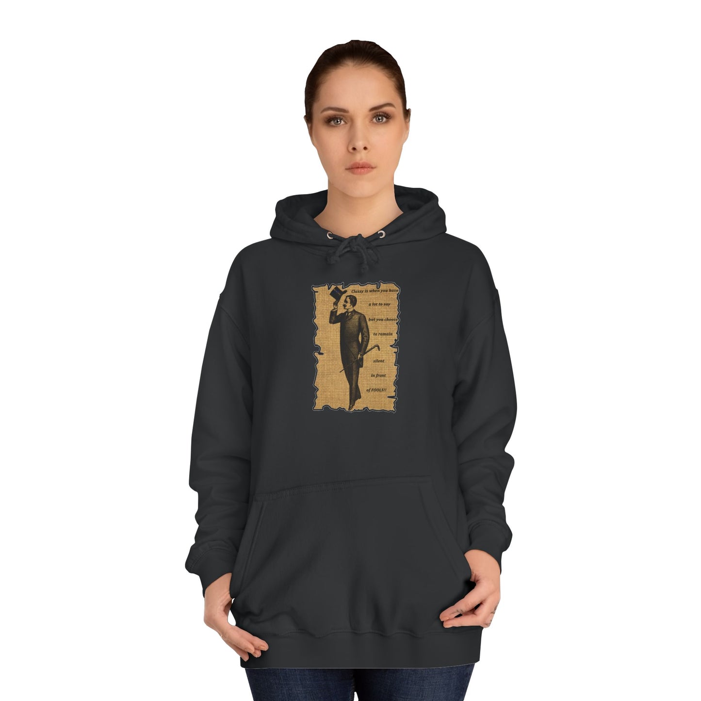 Sophisticated Vintage Silence (Hoodie - Cozy and Durable)