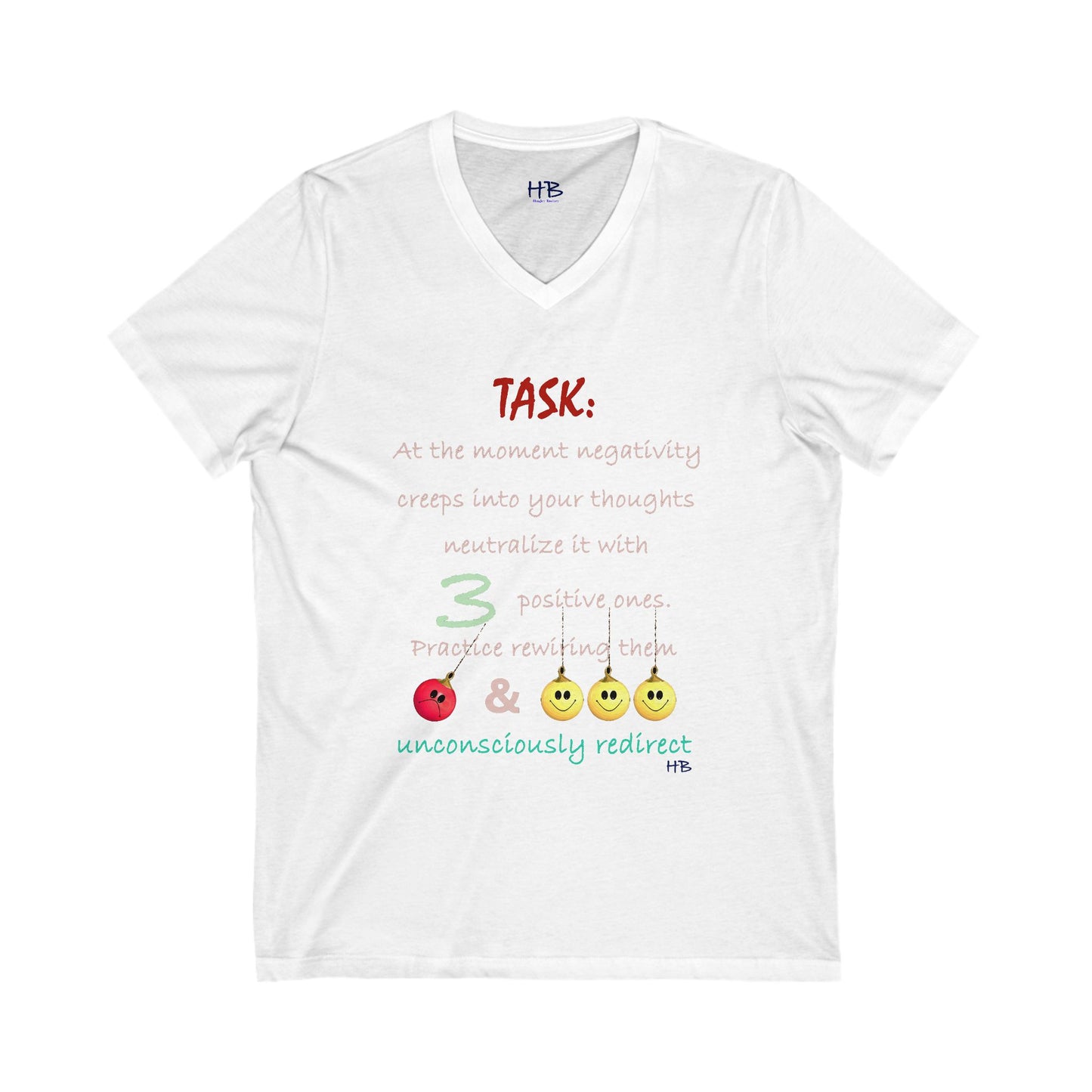 Positive Rewiring the Negativity Neutralizer Mindset (Unisex Jersey Short Sleeve V-neck - Comfortable Everyday Wear)