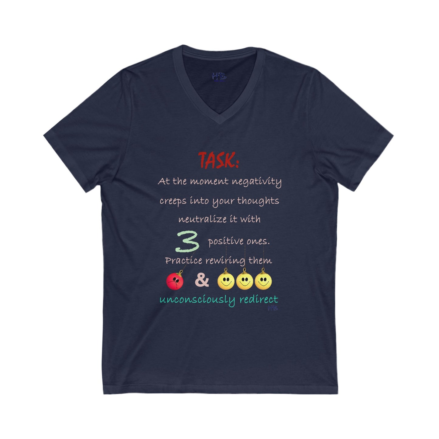 Positive Rewiring the Negativity Neutralizer Mindset (Unisex Jersey Short Sleeve V-neck - Comfortable Everyday Wear)