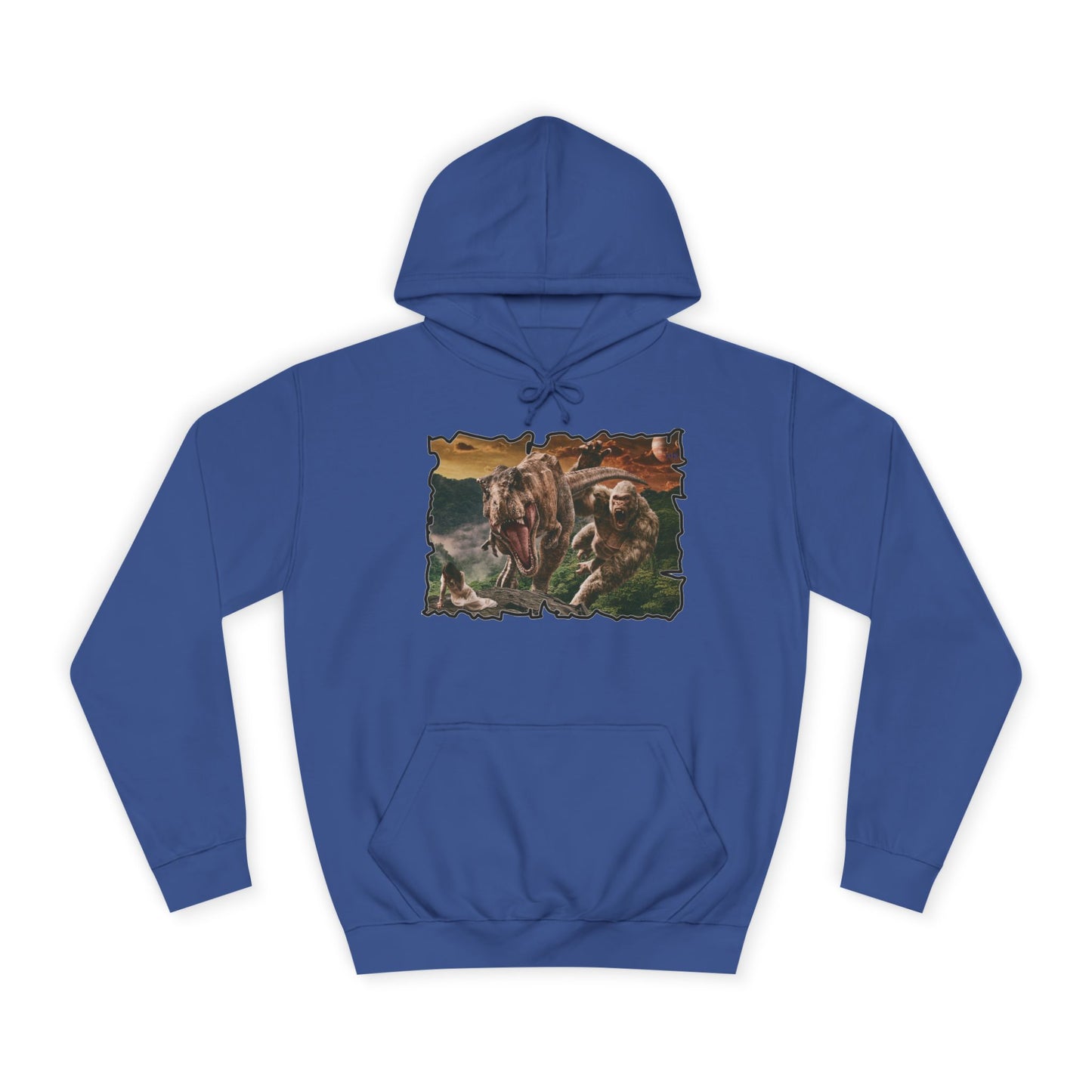Get Yours Now -- Gorilla vs T-Rex saving woman in distress  (Hoodie - Cozy and Durable)