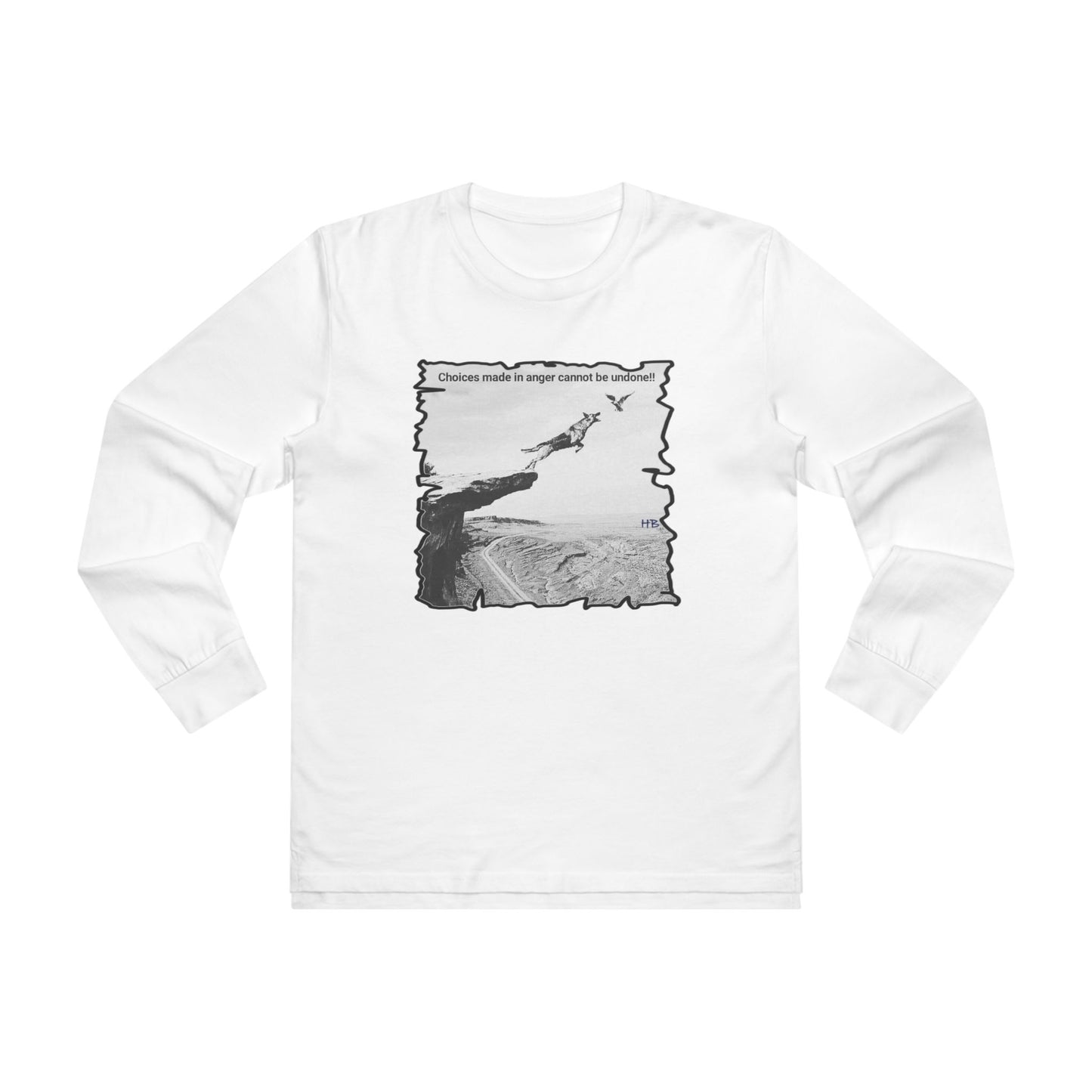 UnWise Woof Cliffhanger Choice Anger's Edge  (Men's Base Longsleeve Tee - All-Season Wear)