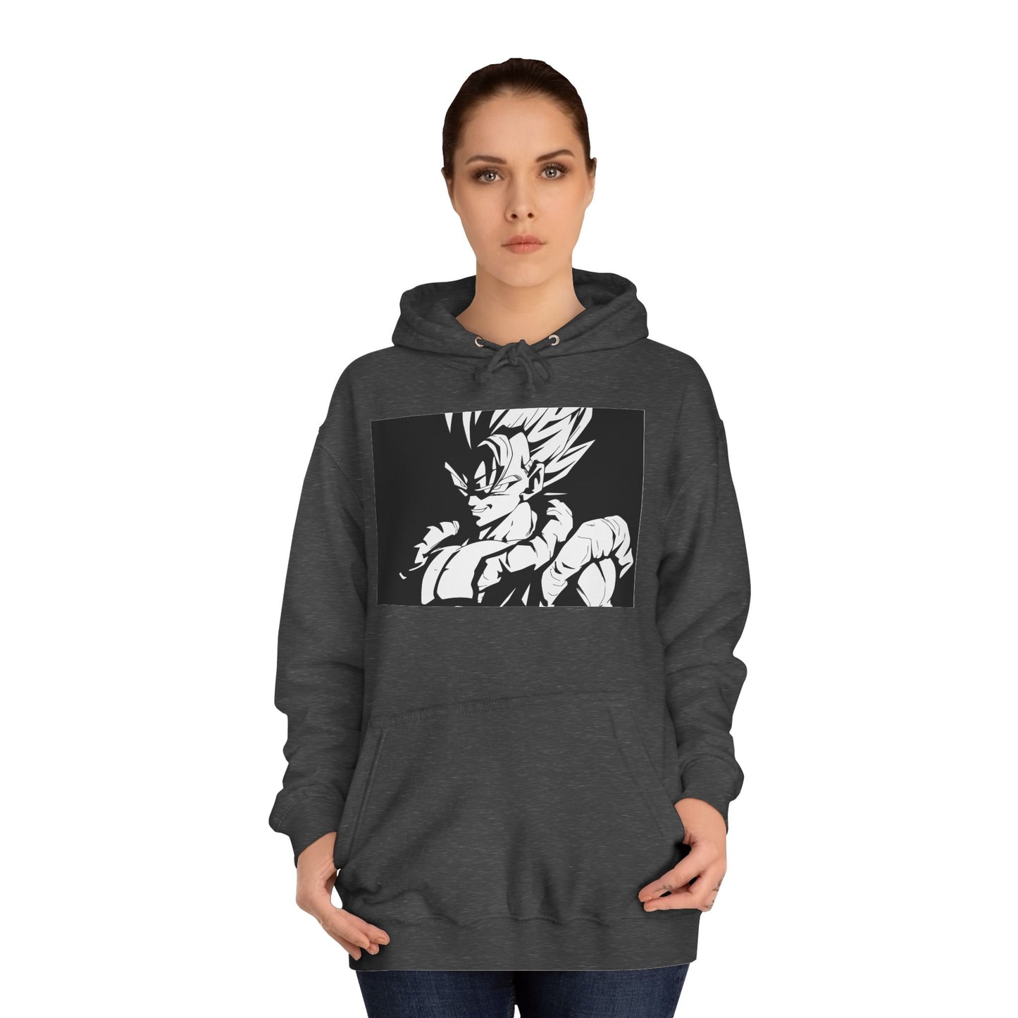 Get Yours Now -- Japanese Superhero anime in black and white (Hoodie - Cozy and Durable)