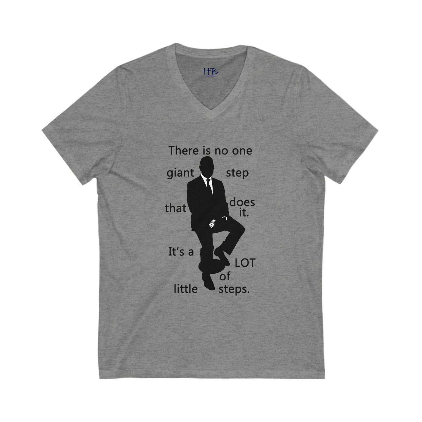 Consistent Gradual Growth Steady Progress (Unisex Jersey Short Sleeve V-neck - Comfortable Everyday Wear)