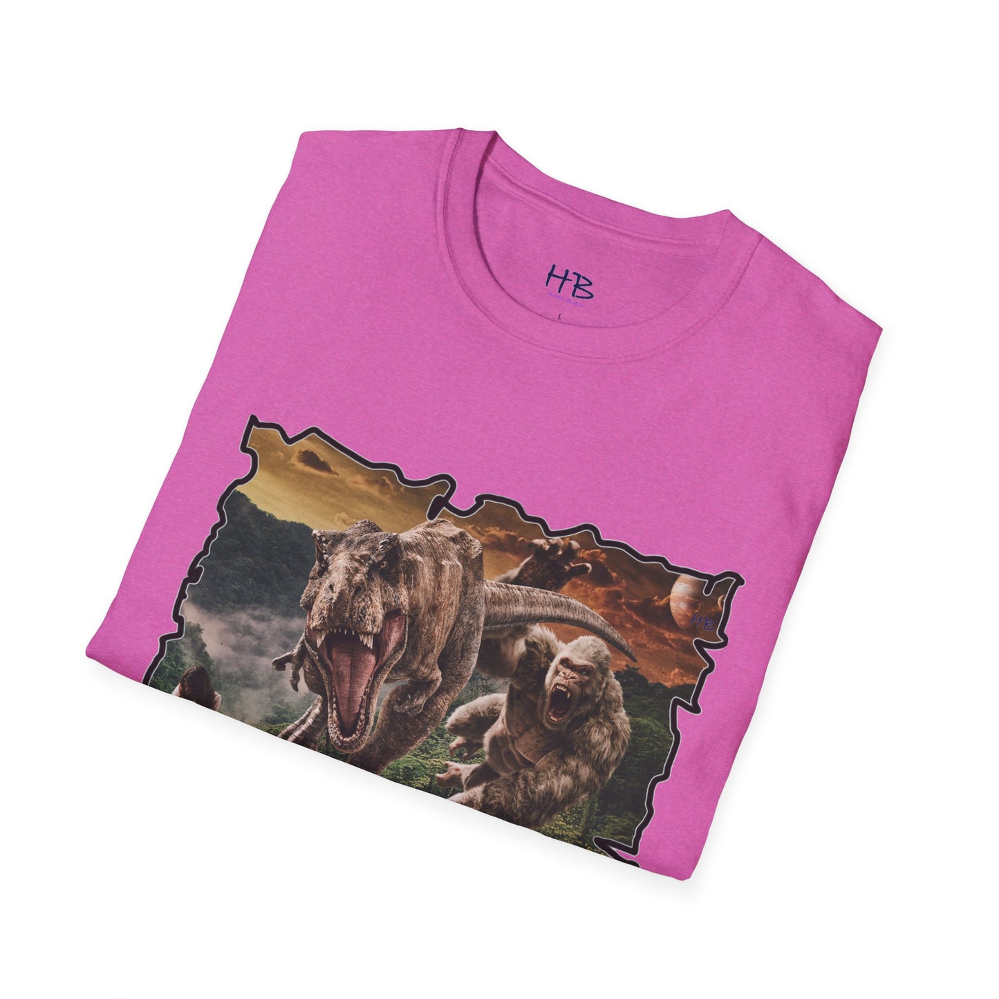 Gorilla vs T-Rex saving woman in distress