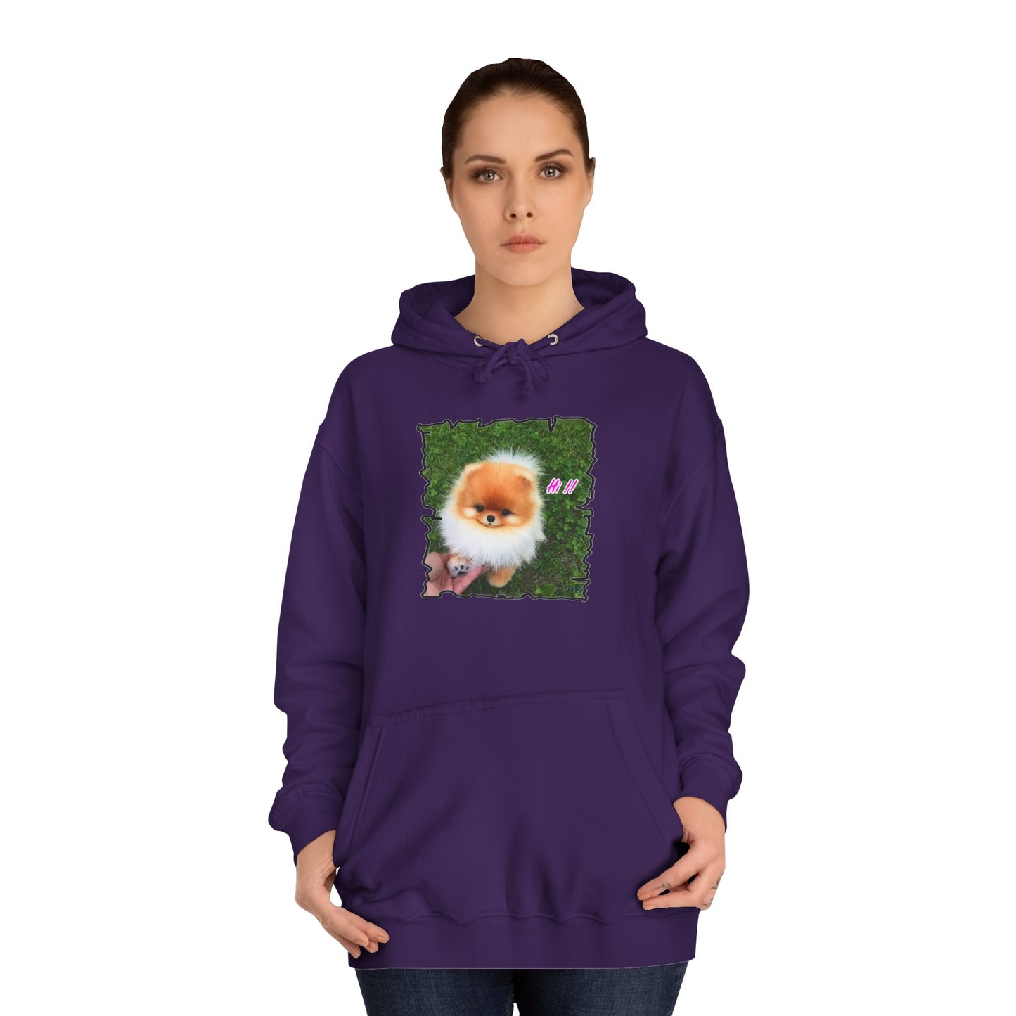 "Hi !!" Tiny adorable Bichon Maltese (Hoodie - Cozy and Durable)