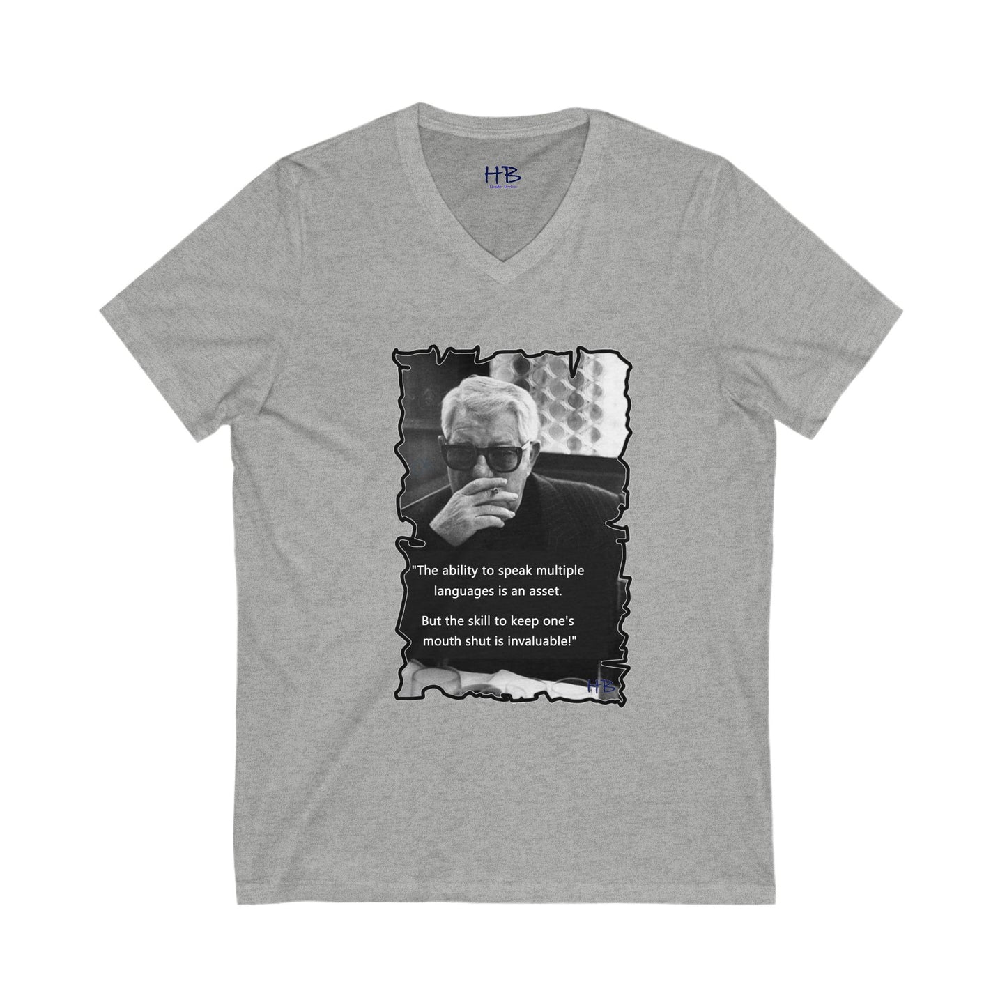 Ability to keep quiet (Unisex Jersey Short Sleeve V-neck - Comfortable Everyday Wear)