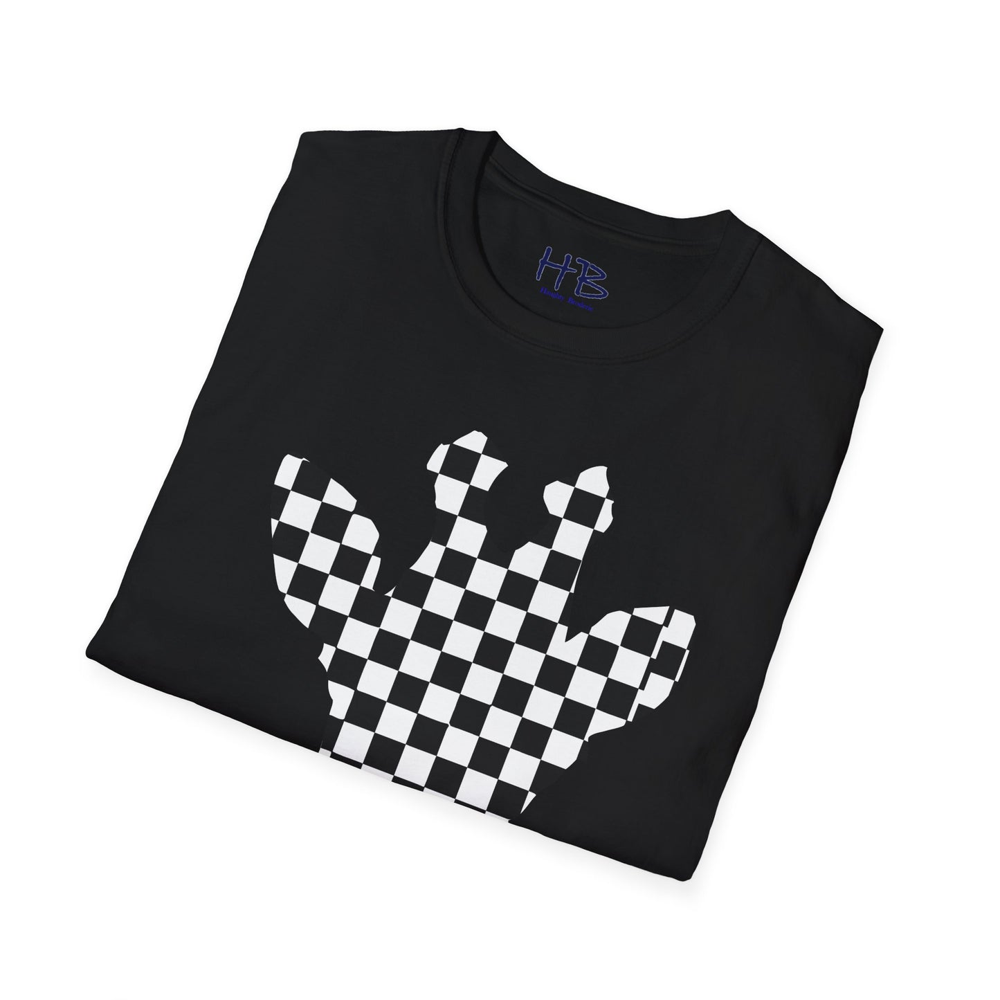 Graceful Heights: The Refined Checkered Giraffe Garment