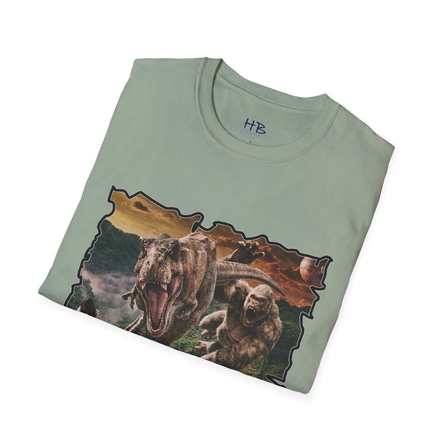 Gorilla vs T-Rex saving woman in distress