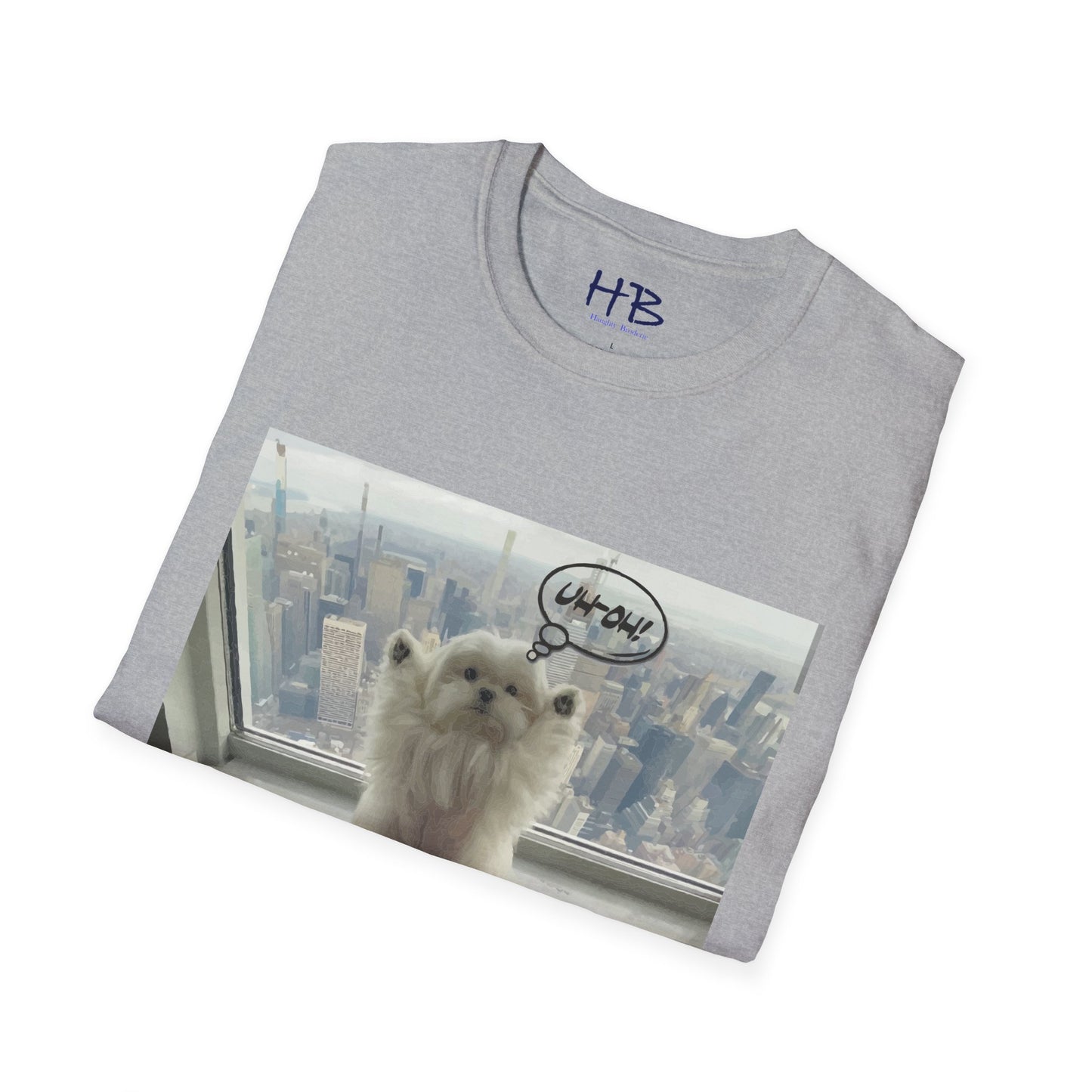 Bichon Maltese paws in the air in trouble with K9 dog patrol