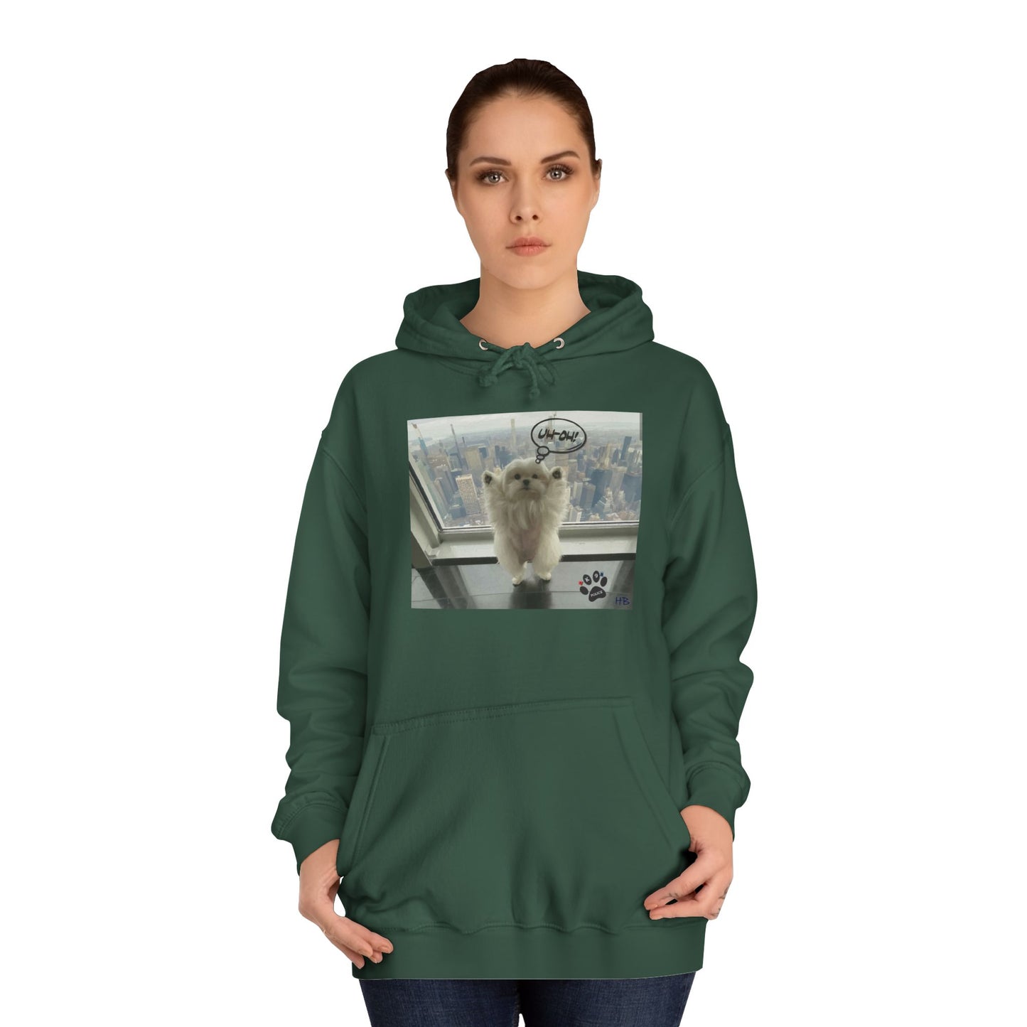 Bichon Maltese paws in the air in trouble with K9 dog patrol (Hoodie - Cozy and Durable)