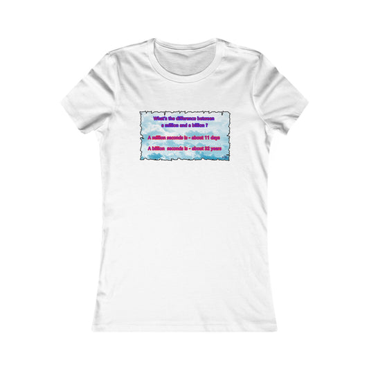 Difference between million and billion calculated in seconds (Women - Premium Cotton Tee)