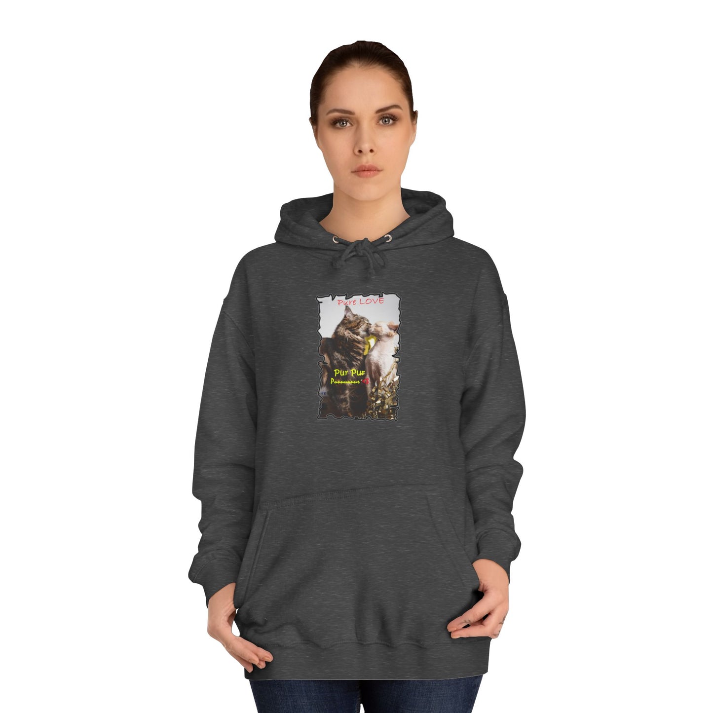 Get Yours Now -- Pure LOVE Cats kissing (Hoodie - Cozy and Durable)
