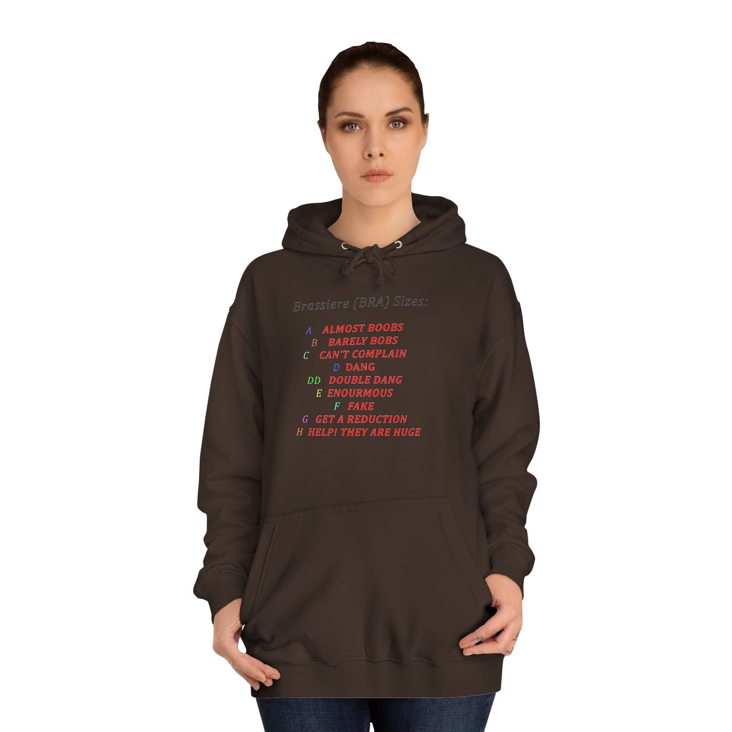 Get Yours Now -- Humorous Bra Sizing Chart (Hoodie - Cozy and Durable)