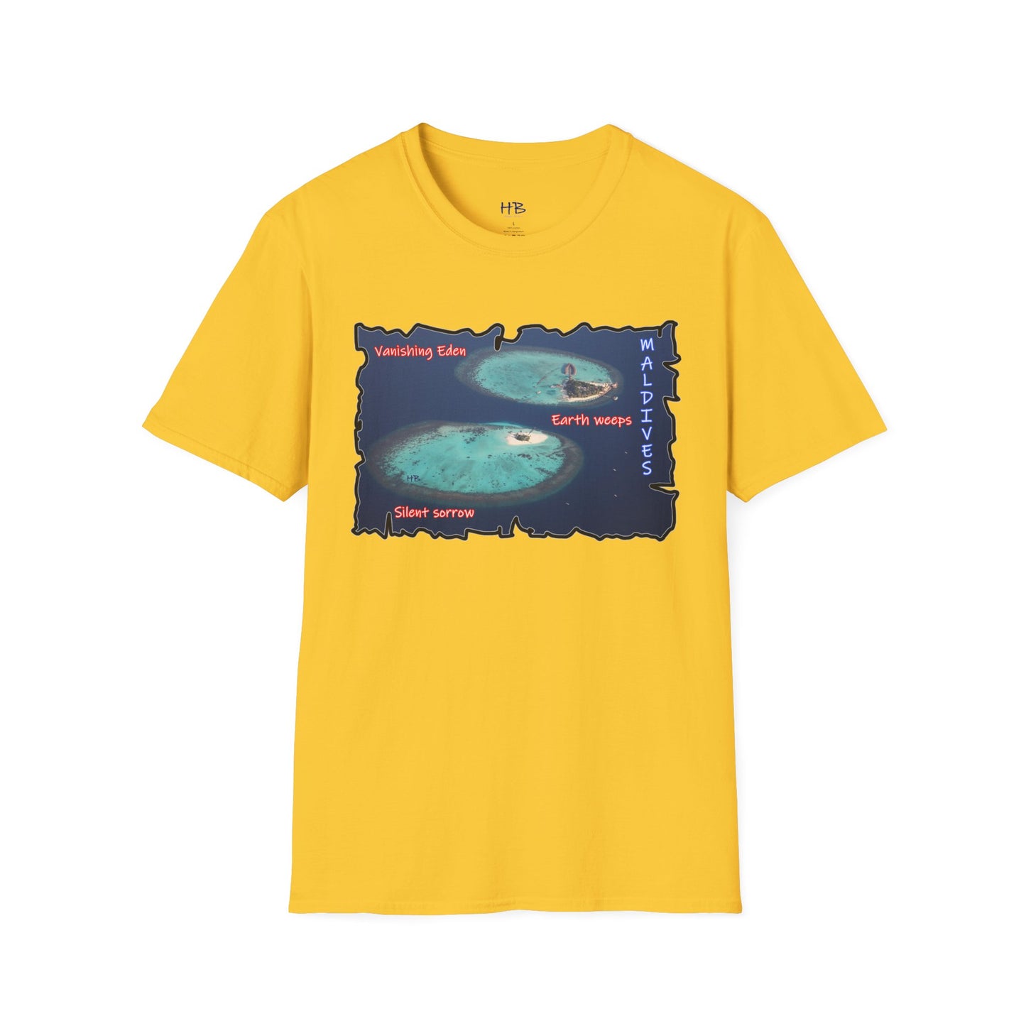 Climate Crusader Earth's Cry Tee;  Ocean's Embrace Crisis Conscious Maldives Melancholy