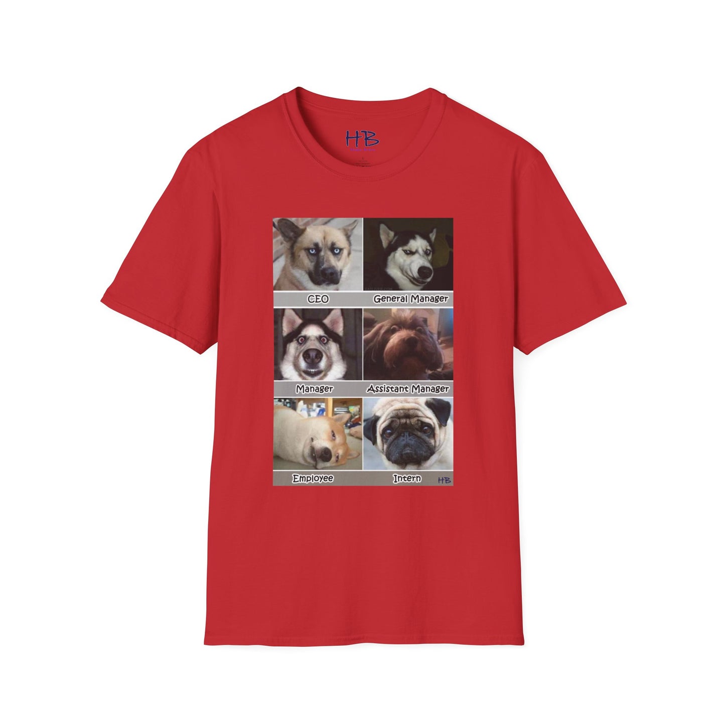 Stressful hierarchy in management company represented by dog faces :P