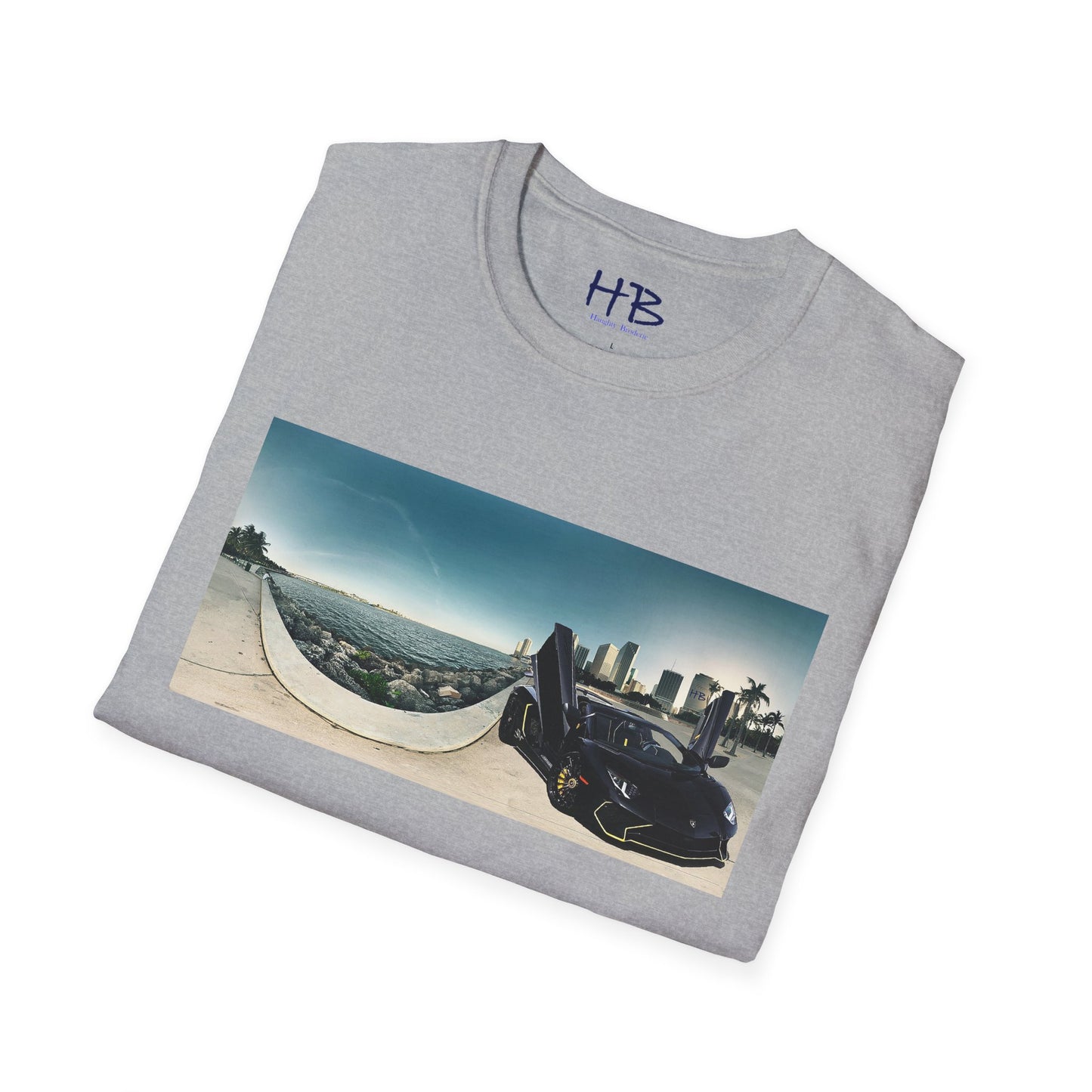 Black Lamborghini Aventador giving back to ocean in downtown