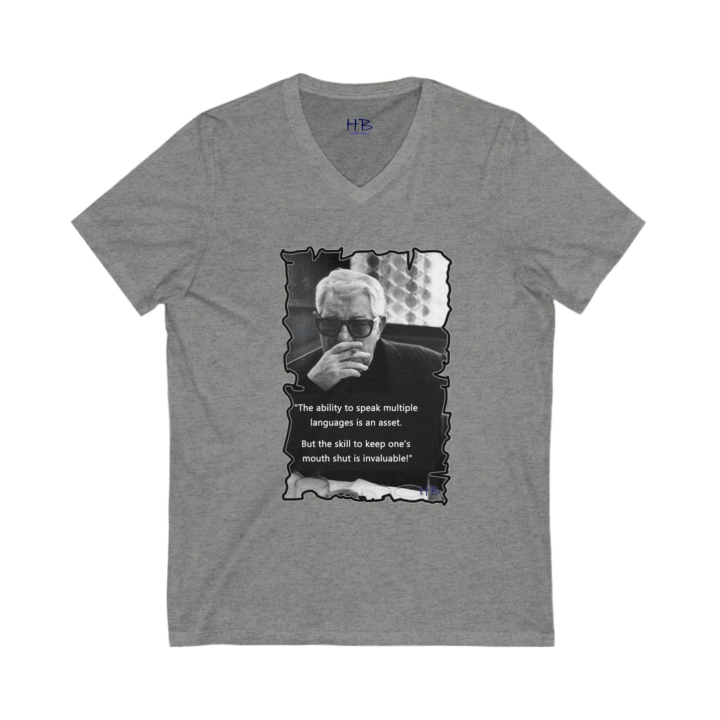 Ability to keep quiet (Unisex Jersey Short Sleeve V-neck - Comfortable Everyday Wear)