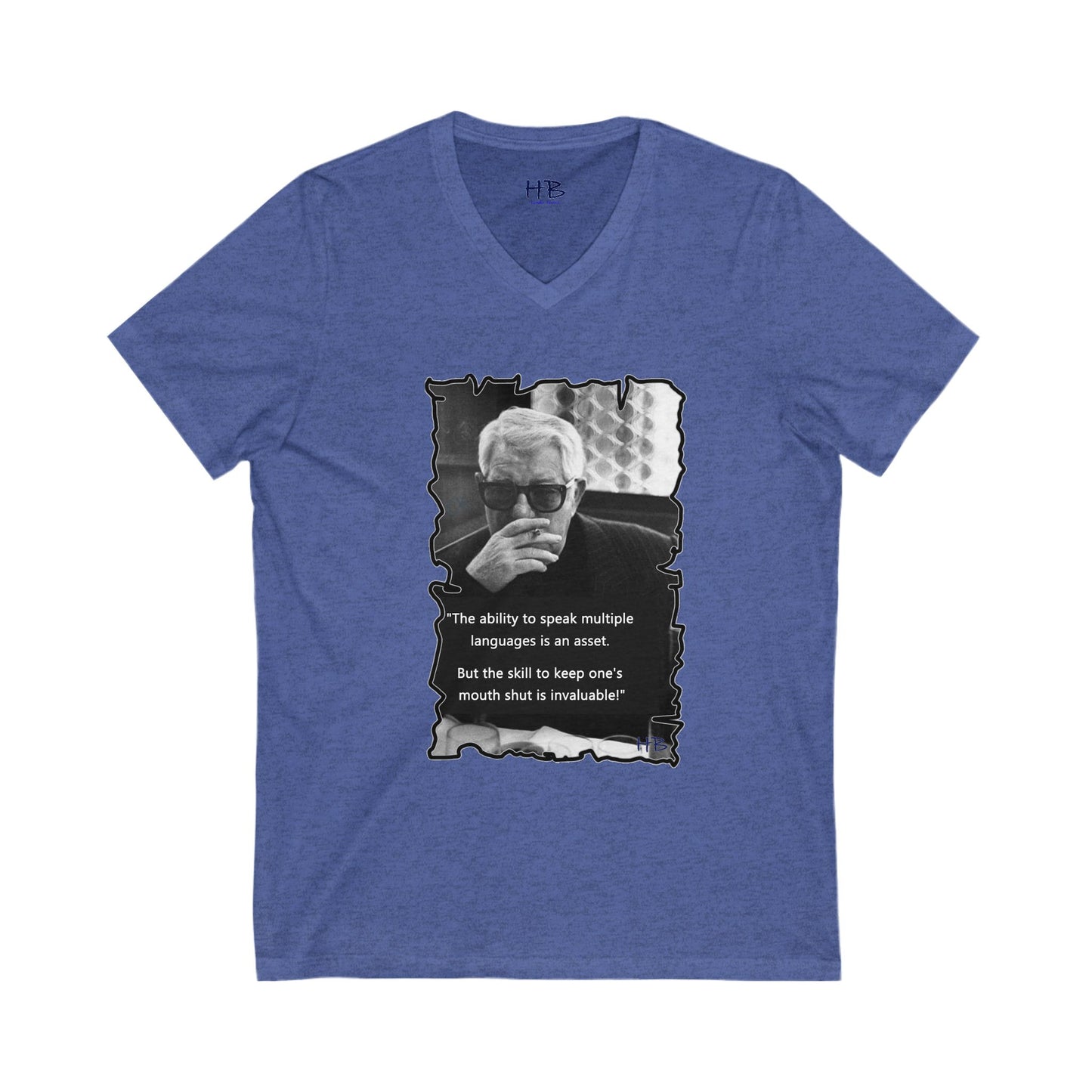 Ability to keep quiet (Unisex Jersey Short Sleeve V-neck - Comfortable Everyday Wear)