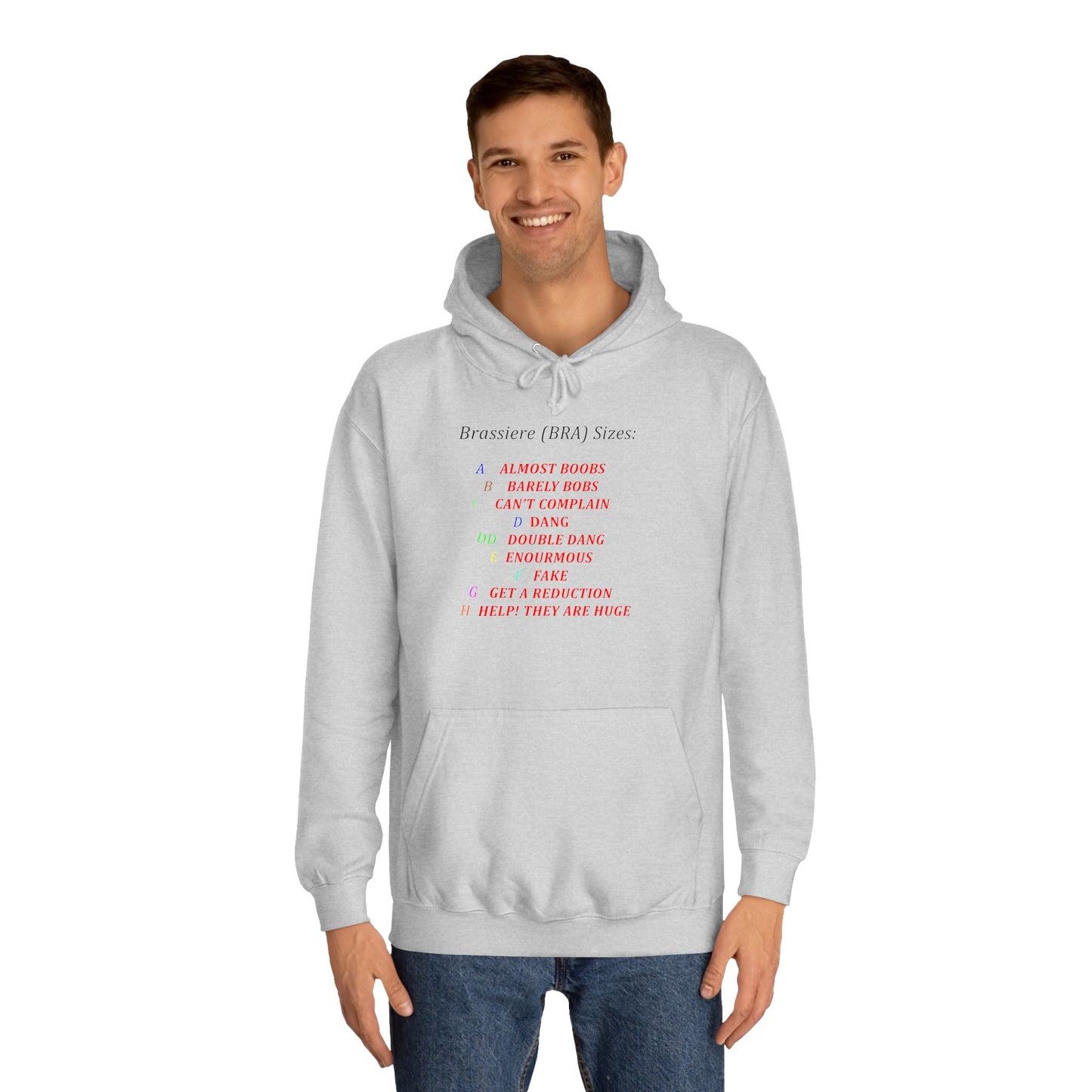 Get Yours Now -- Humorous Bra Sizing Chart (Hoodie - Cozy and Durable)