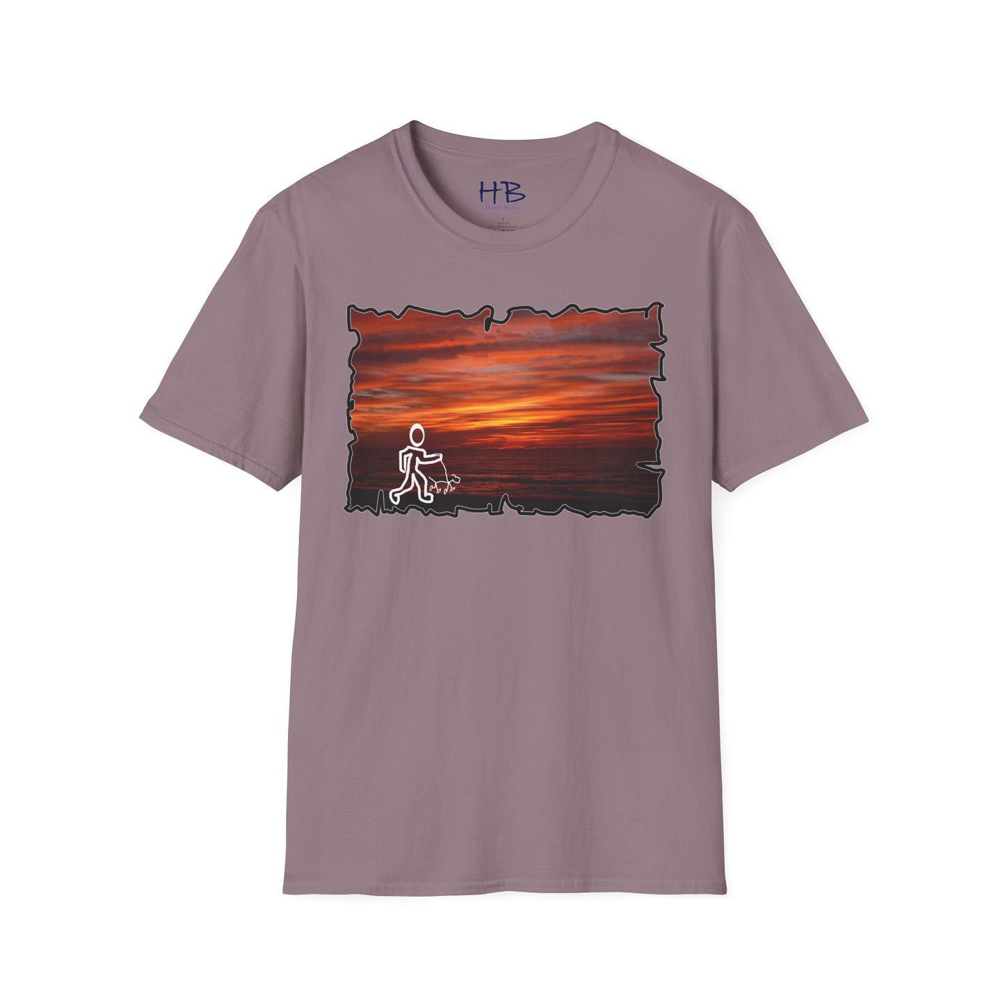 Sunset Serenity Coastal Twilight Ensemble; Stickman's Dusk's Embrace Tranquil Shoreline Outfit