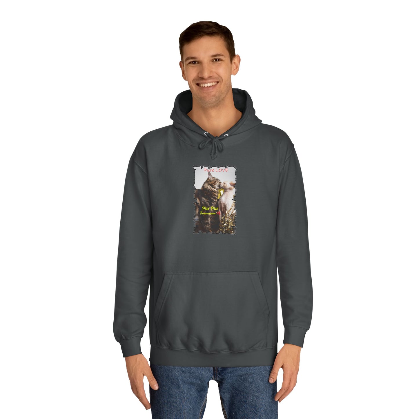 Get Yours Now -- Pure LOVE Cats kissing (Hoodie - Cozy and Durable)