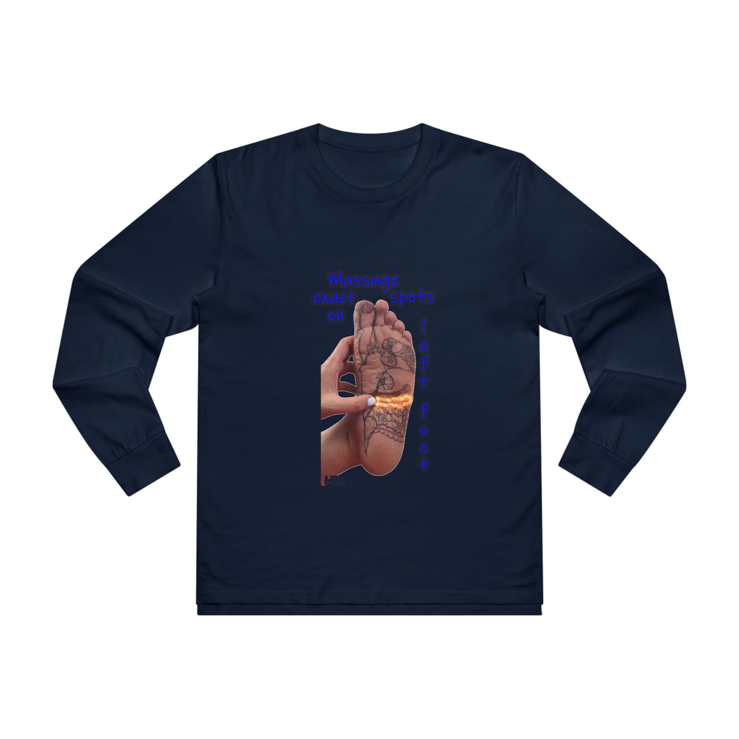 Get Yours Now -- Foot-Palm Wellness Organic Harmony;  Self-Care Holistic Healthwear (Men's Base Longsleeve Tee - All-Season Wear)
