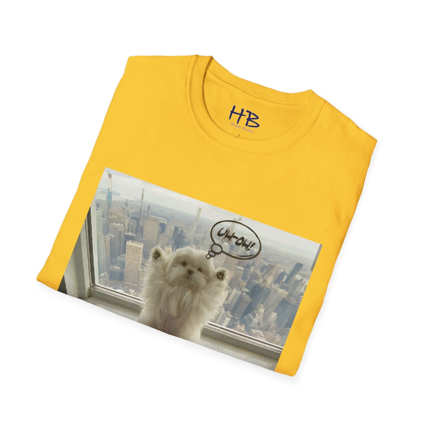 Bichon Maltese paws in the air in trouble with K9 dog patrol