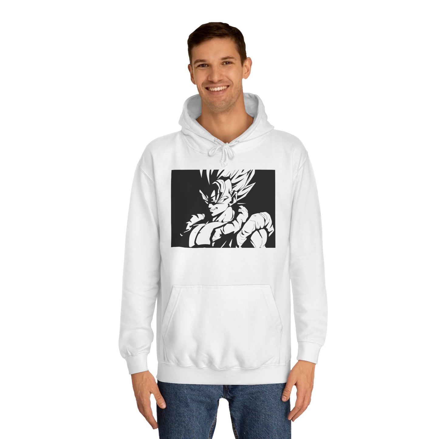 Get Yours Now -- Japanese Superhero anime in black and white (Hoodie - Cozy and Durable)