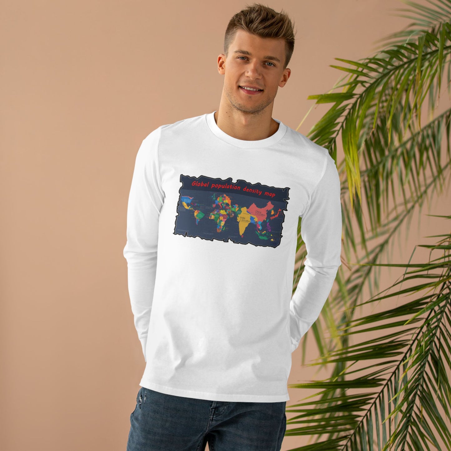 Get Yours Now -- Global density world population (Men's Base Longsleeve Tee - All-Season Wear)