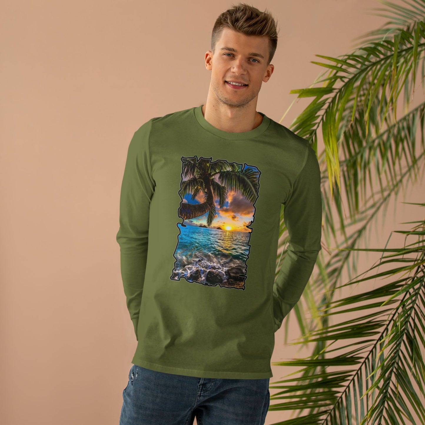 Get Yours Now -- Gorgeous Sunrise (Men's Base Longsleeve Tee - All-Season Wear)