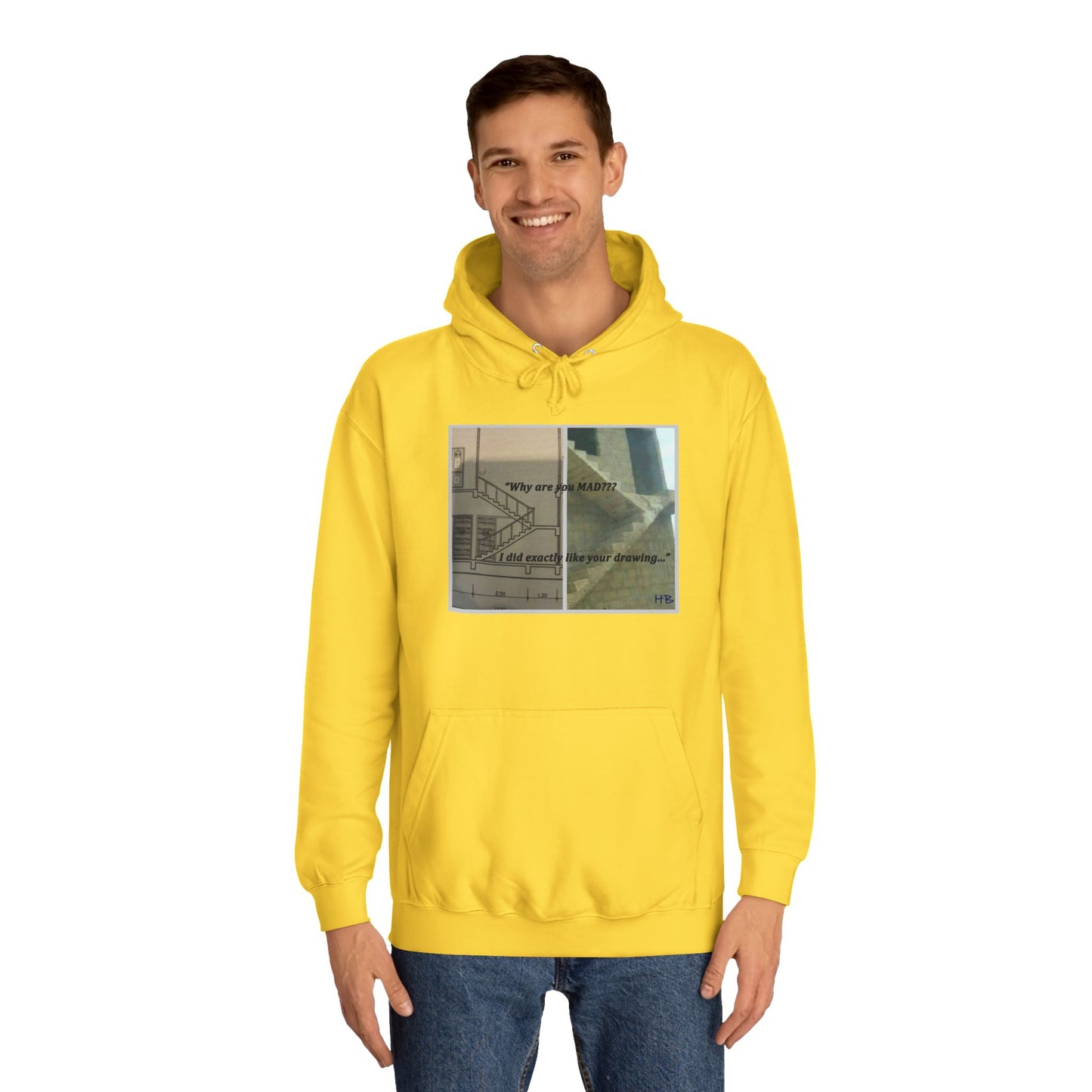 Get Yours Now -- Comical Architectural Irony Stairs Sketch (Hoodie - Cozy and Durable)