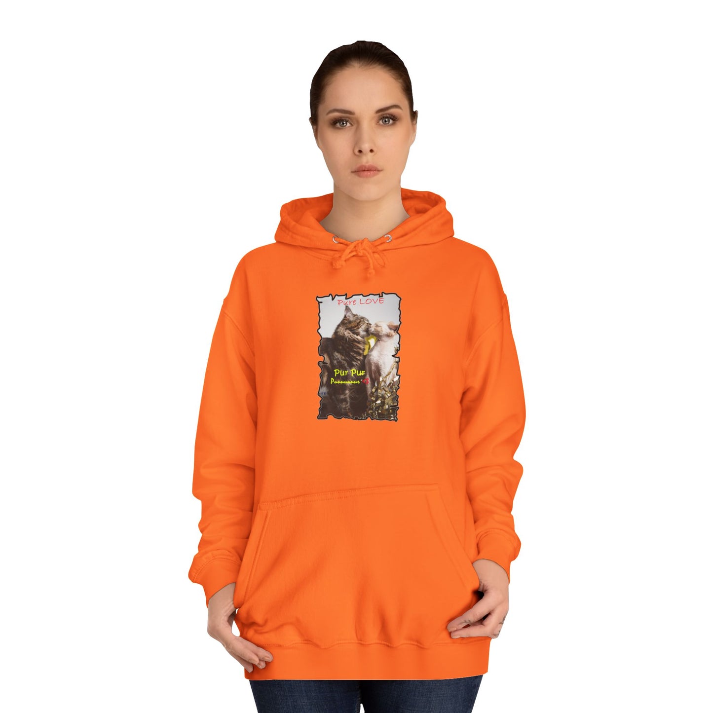 Get Yours Now -- Pure LOVE Cats kissing (Hoodie - Cozy and Durable)