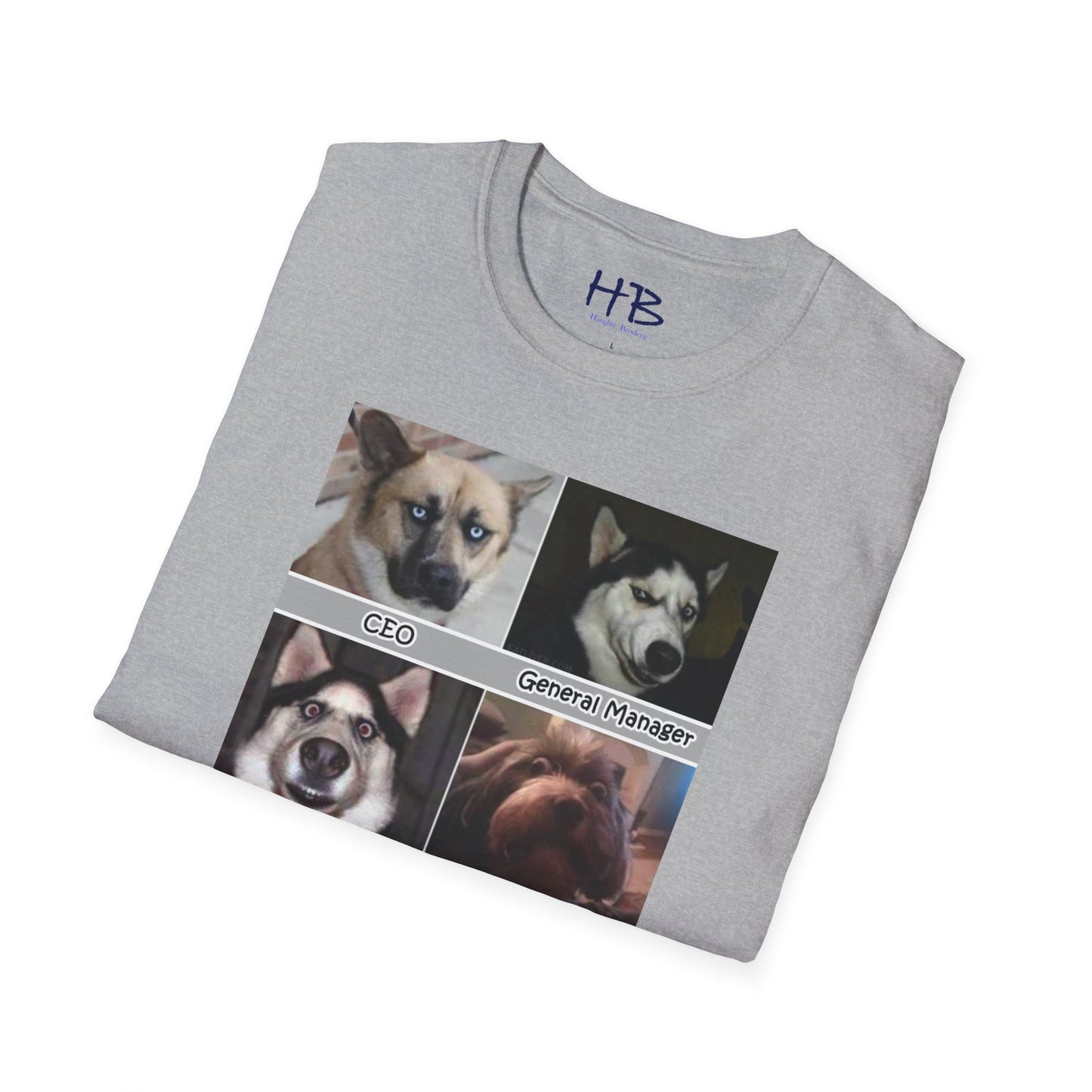 Stressful hierarchy in management company represented by dog faces :P