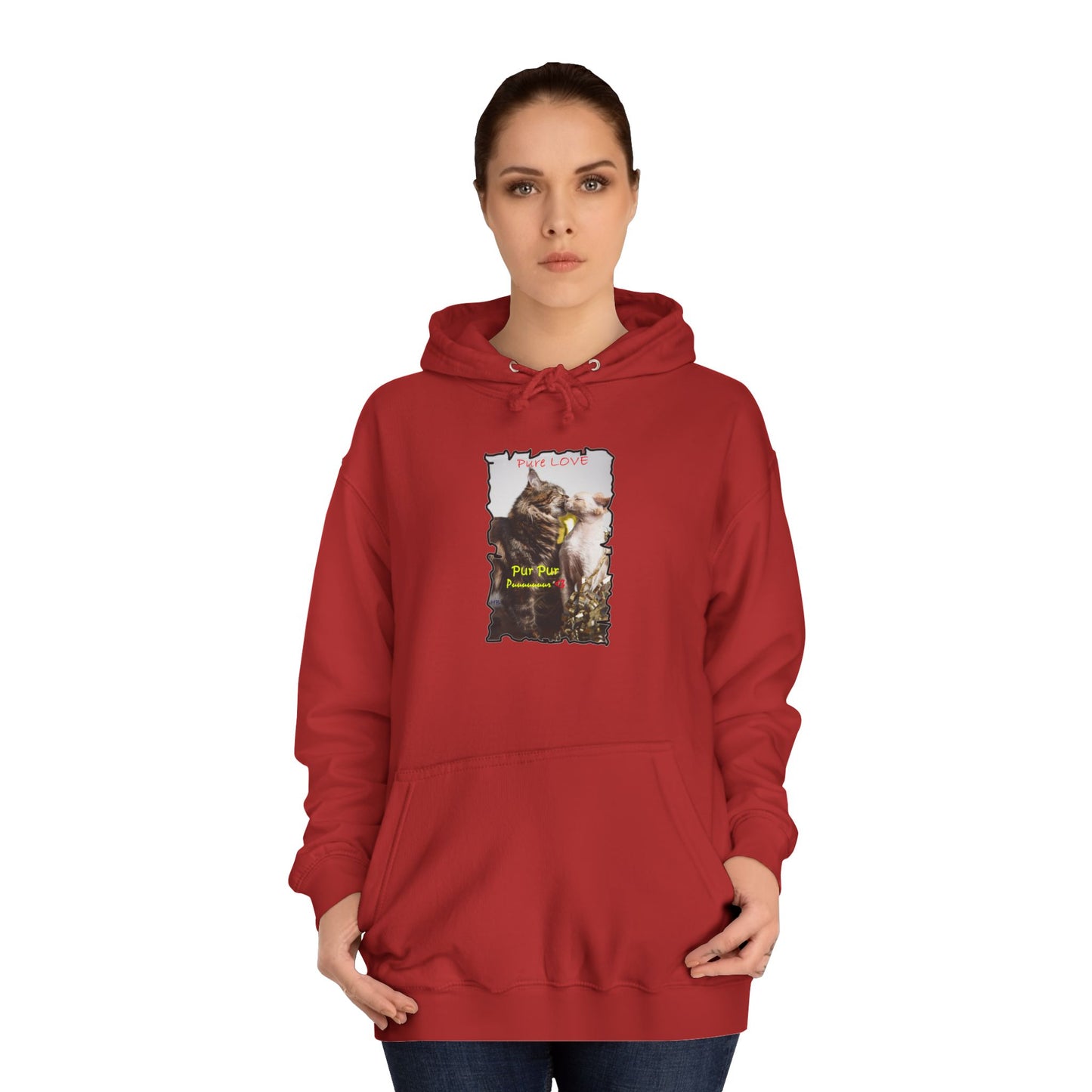 Get Yours Now -- Pure LOVE Cats kissing (Hoodie - Cozy and Durable)