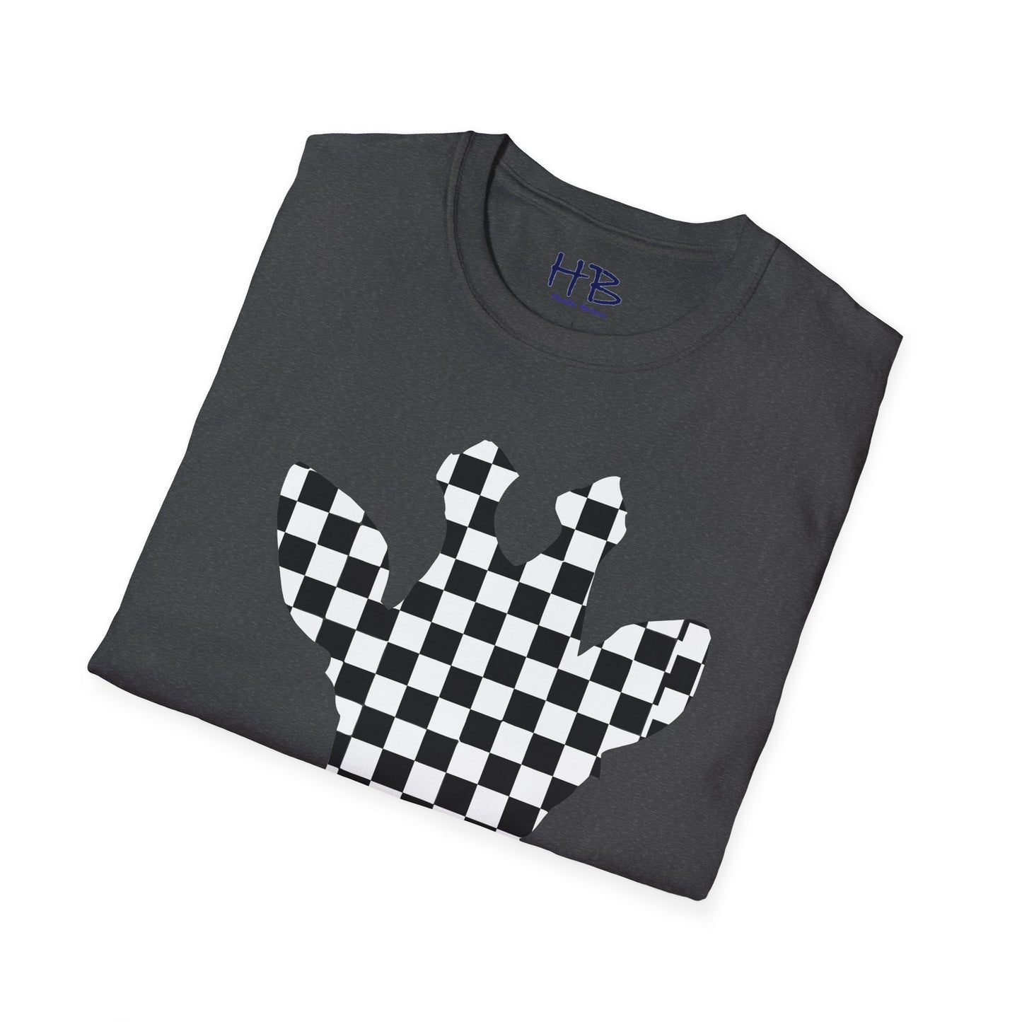 Graceful Heights: The Refined Checkered Giraffe Garment