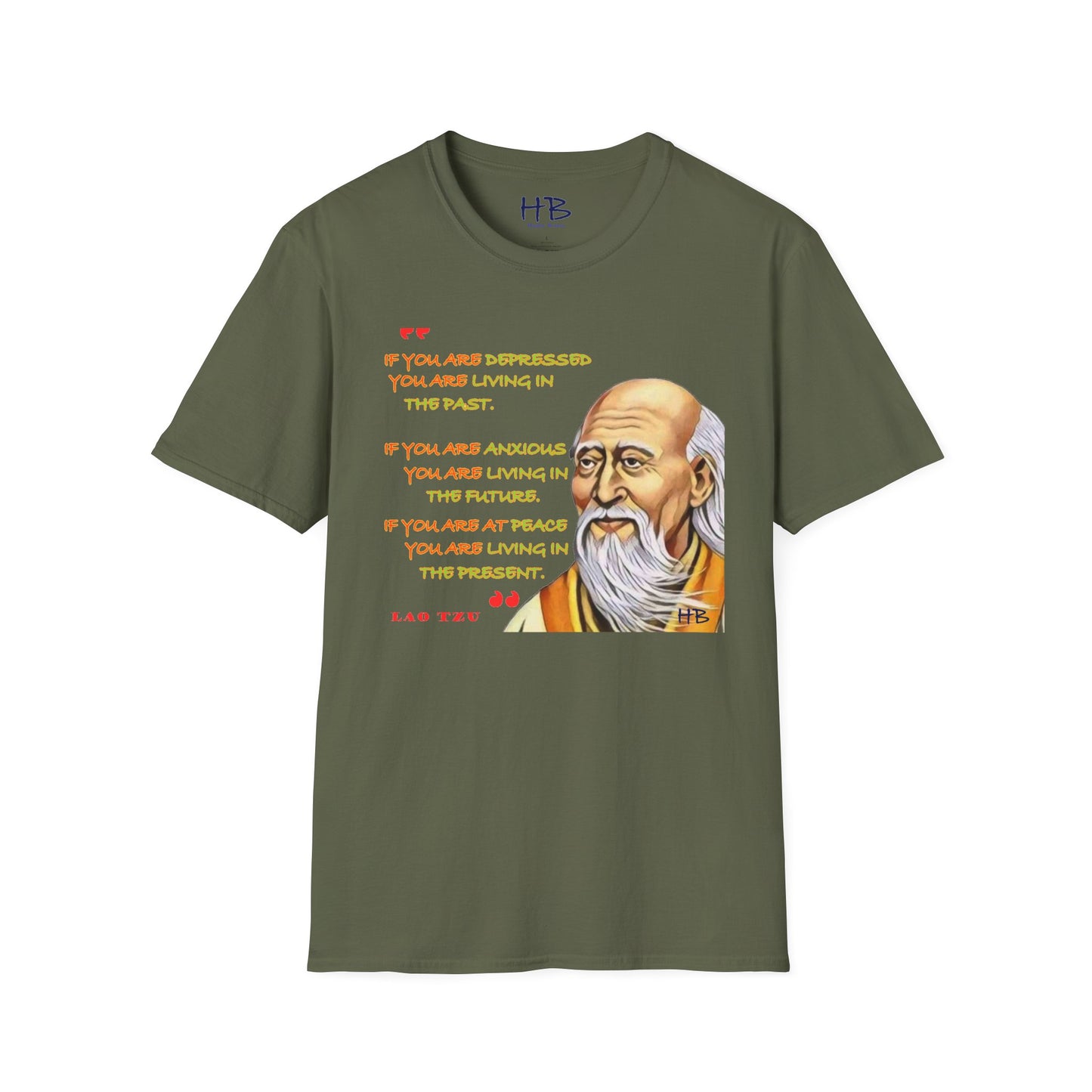 Lao Tzu stating "If you are depressed, you are living in the past. If you are anxious, you are living in the future.  If you are at peace, you are living in the present."