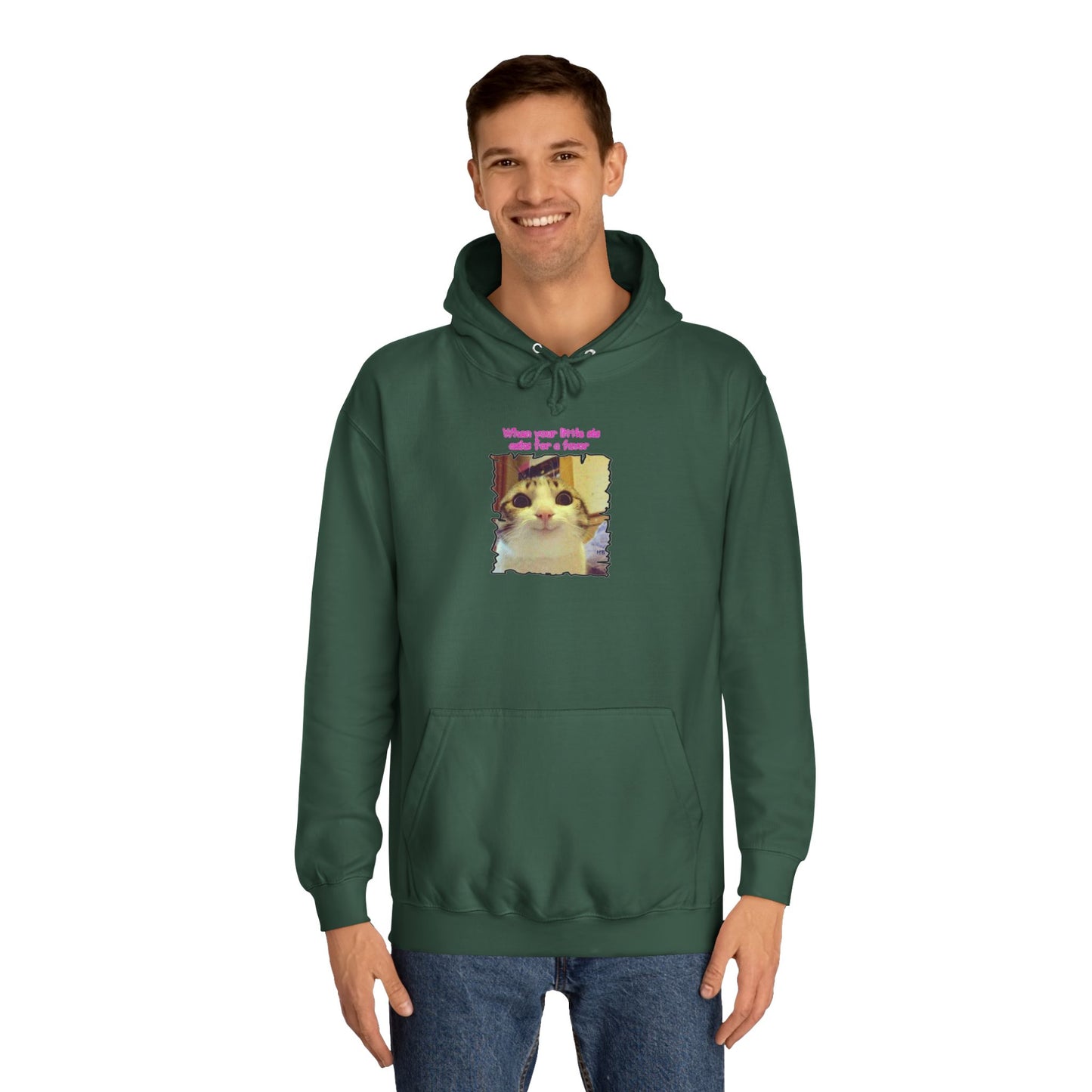 Adorable cat soft eyes like little sister asking for a favor (Hoodie - Cozy and Durable)