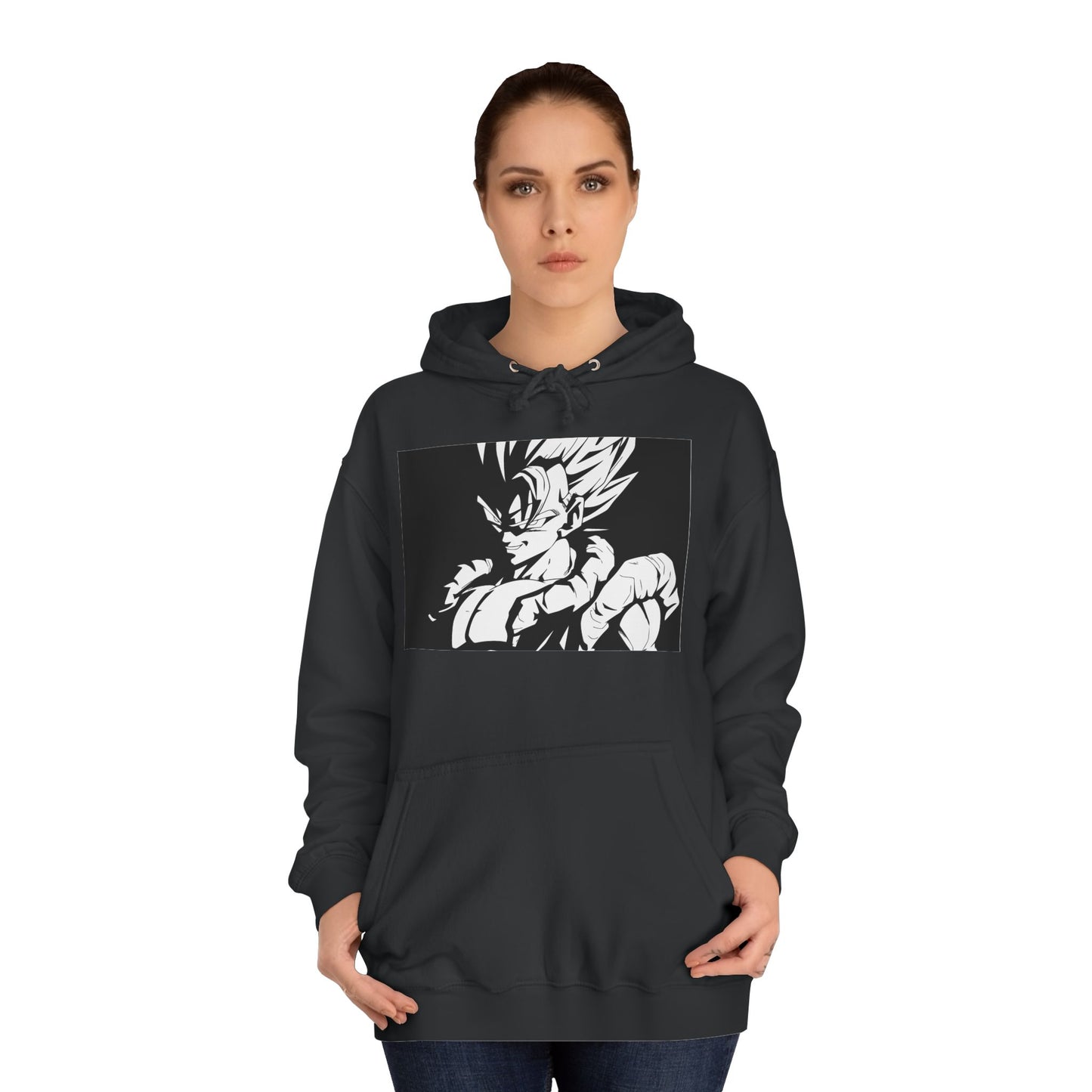 Get Yours Now -- Japanese Superhero anime in black and white (Hoodie - Cozy and Durable)