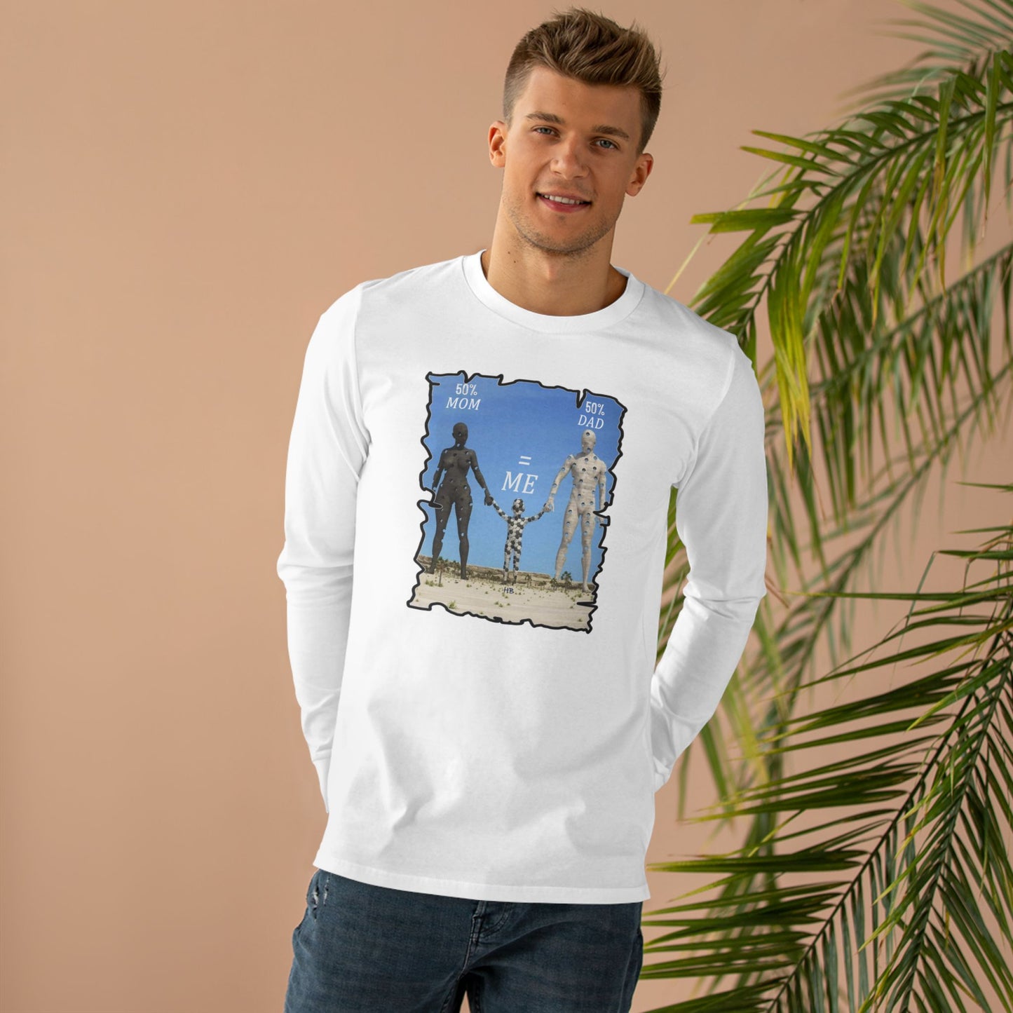 Get Yours Now -- Genetic Family Equation Parental Puzzle (Men's Base Longsleeve Tee - All-Season Wear)