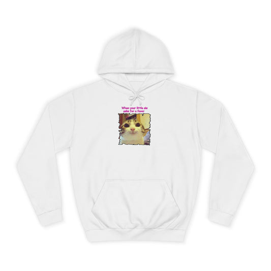 Adorable cat soft eyes like little sister asking for a favor (Hoodie - Cozy and Durable)