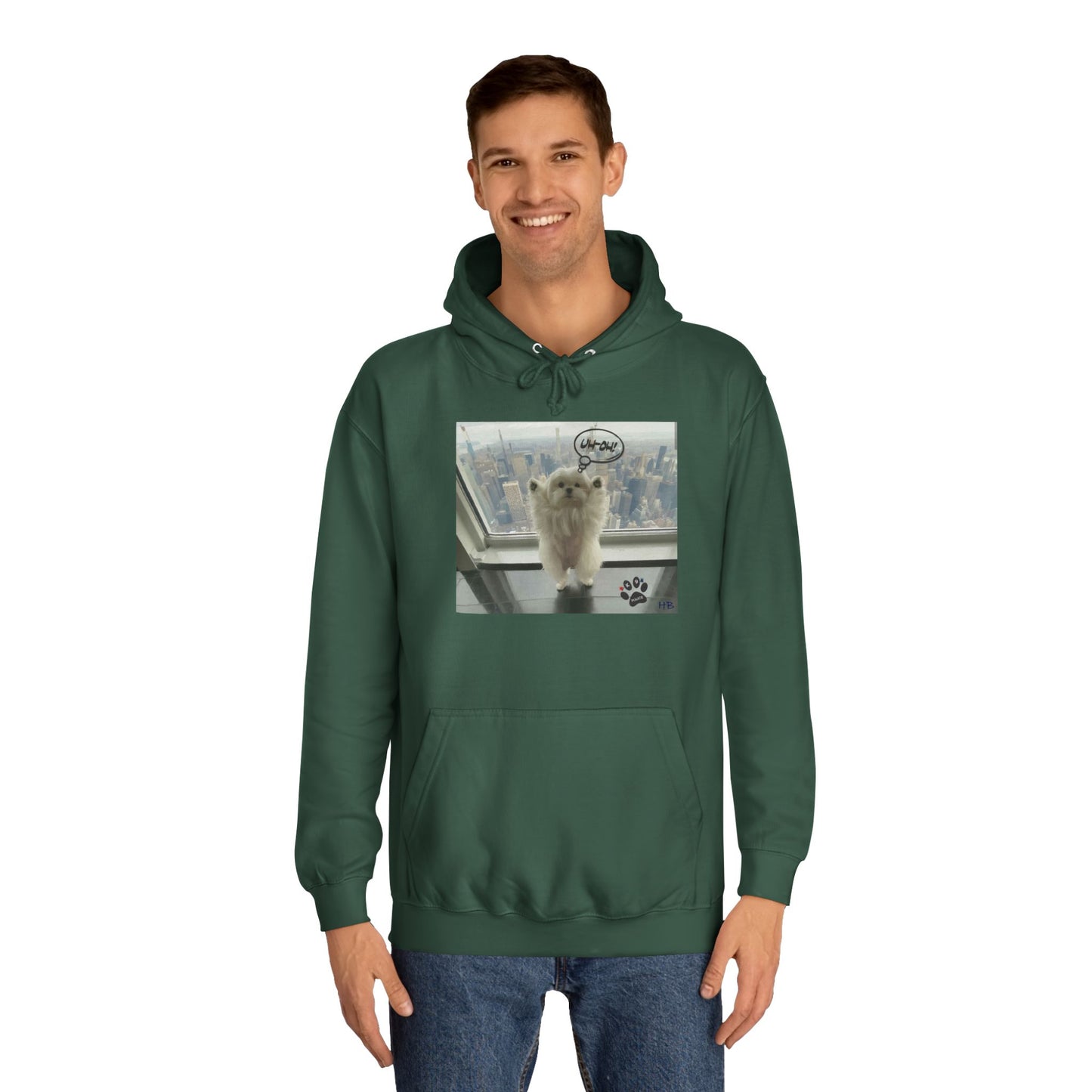 Bichon Maltese paws in the air in trouble with K9 dog patrol (Hoodie - Cozy and Durable)