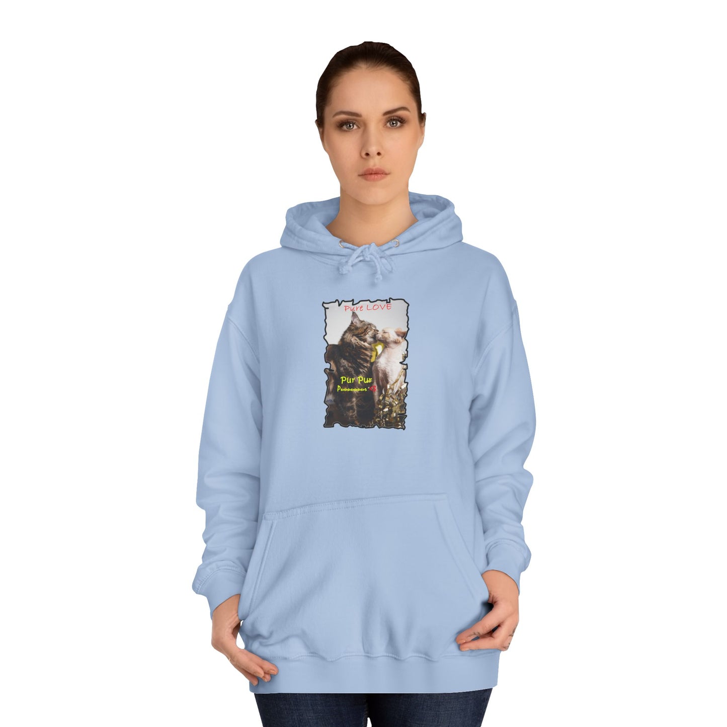 Get Yours Now -- Pure LOVE Cats kissing (Hoodie - Cozy and Durable)