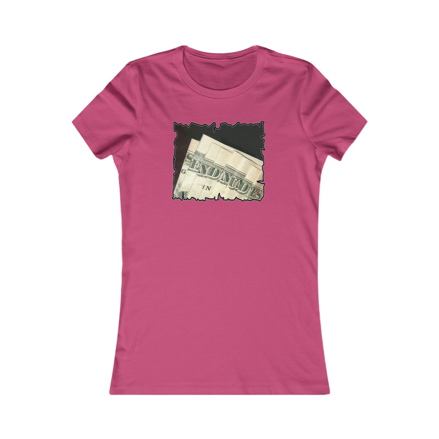 Dollars Speak Louder with Bold Humor requesting The Playful 'Send Nude$$' (Women - Premium Cotton Tee)
