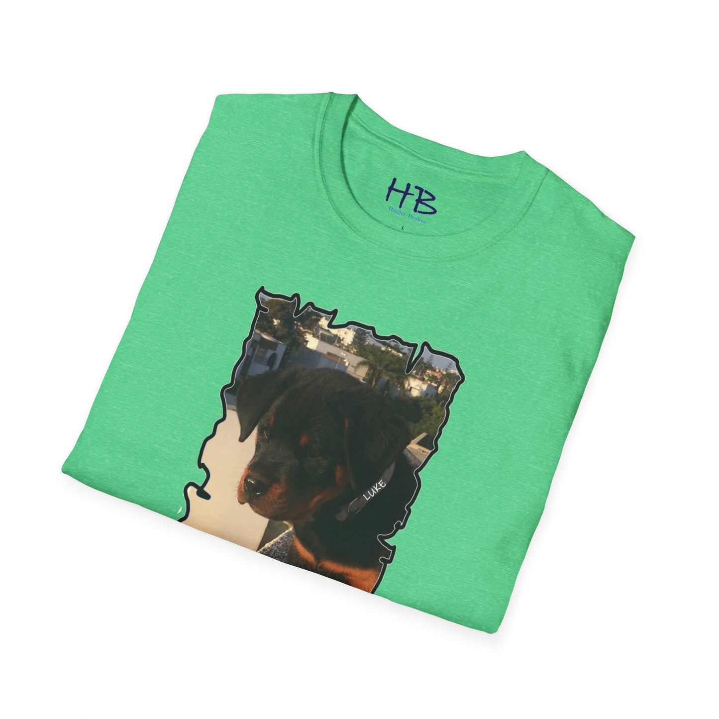 Baby Rottie Luke peeking over the roof