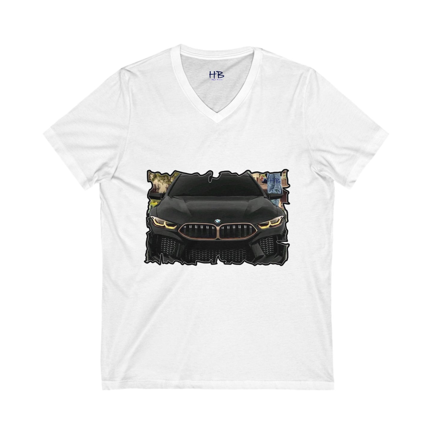 Exquisite BMW M8 Gran Coupe (Unisex Jersey Short Sleeve V-neck - Comfortable Everyday Wear)