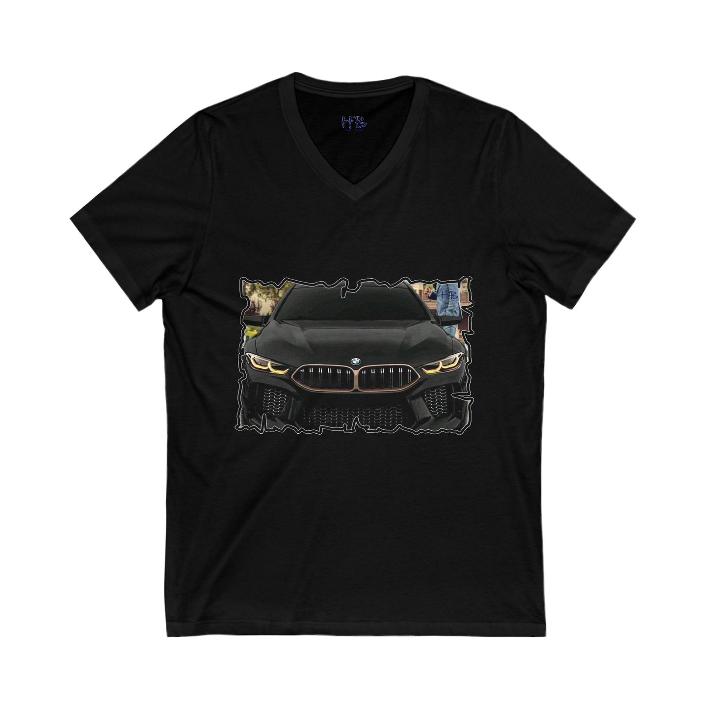 Exquisite BMW M8 Gran Coupe (Unisex Jersey Short Sleeve V-neck - Comfortable Everyday Wear)