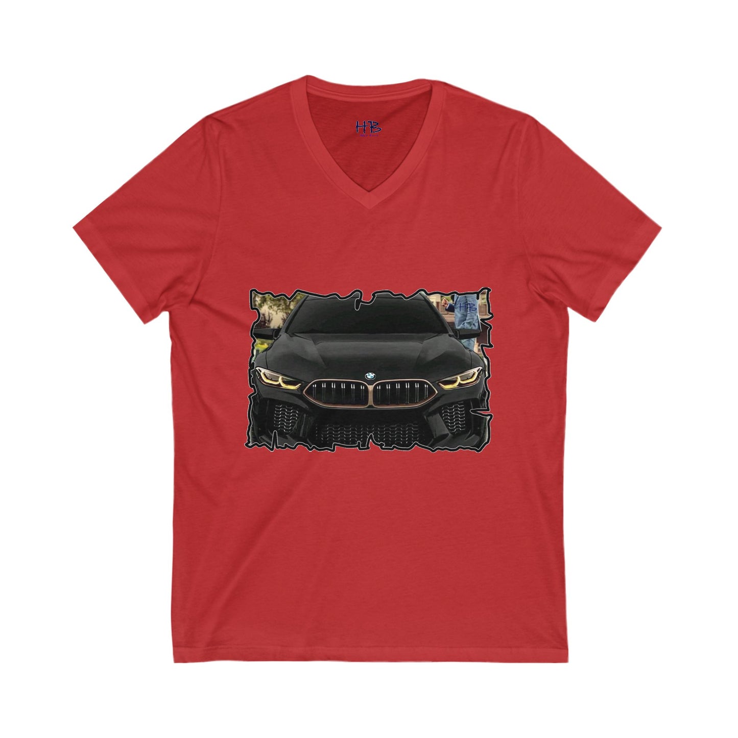Exquisite BMW M8 Gran Coupe (Unisex Jersey Short Sleeve V-neck - Comfortable Everyday Wear)