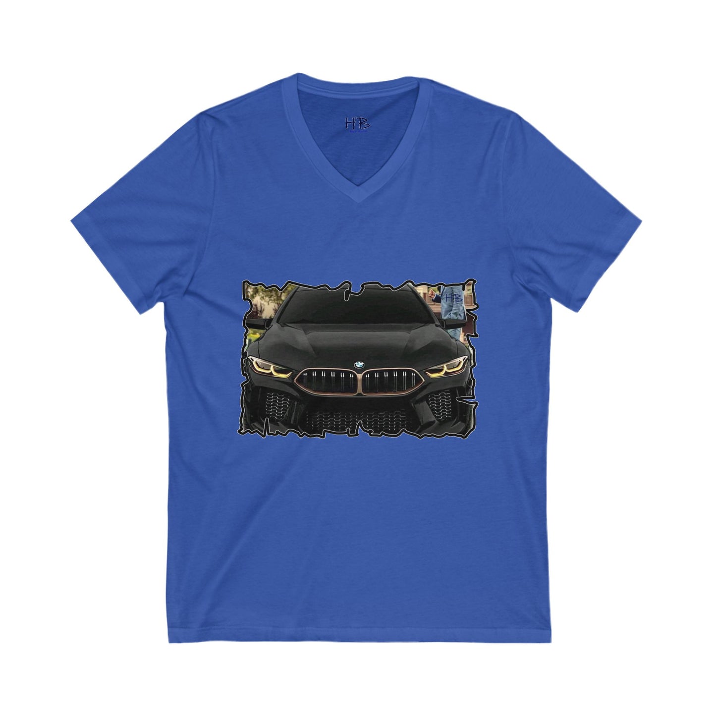 Exquisite BMW M8 Gran Coupe (Unisex Jersey Short Sleeve V-neck - Comfortable Everyday Wear)