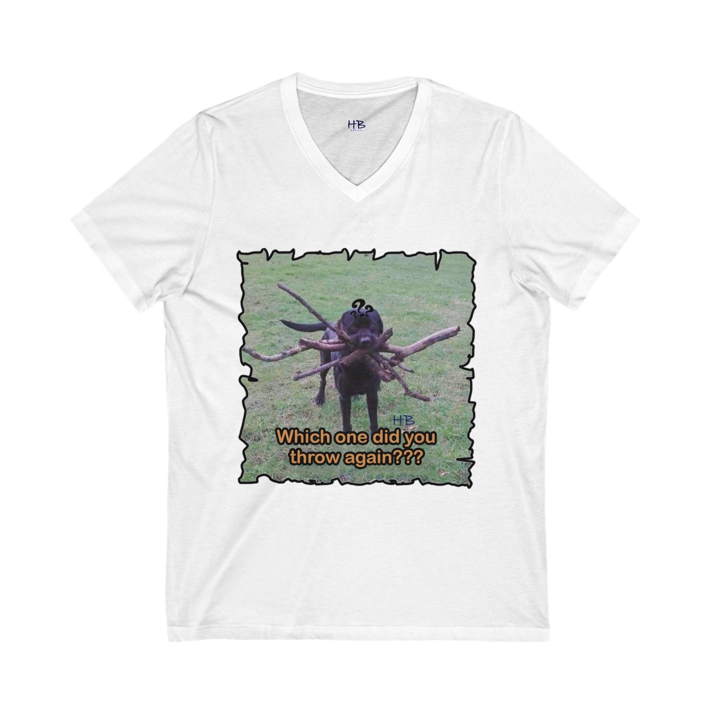 Fetching Pawsitively Cute (Unisex Jersey Short Sleeve V-neck - Comfortable Everyday Wear)